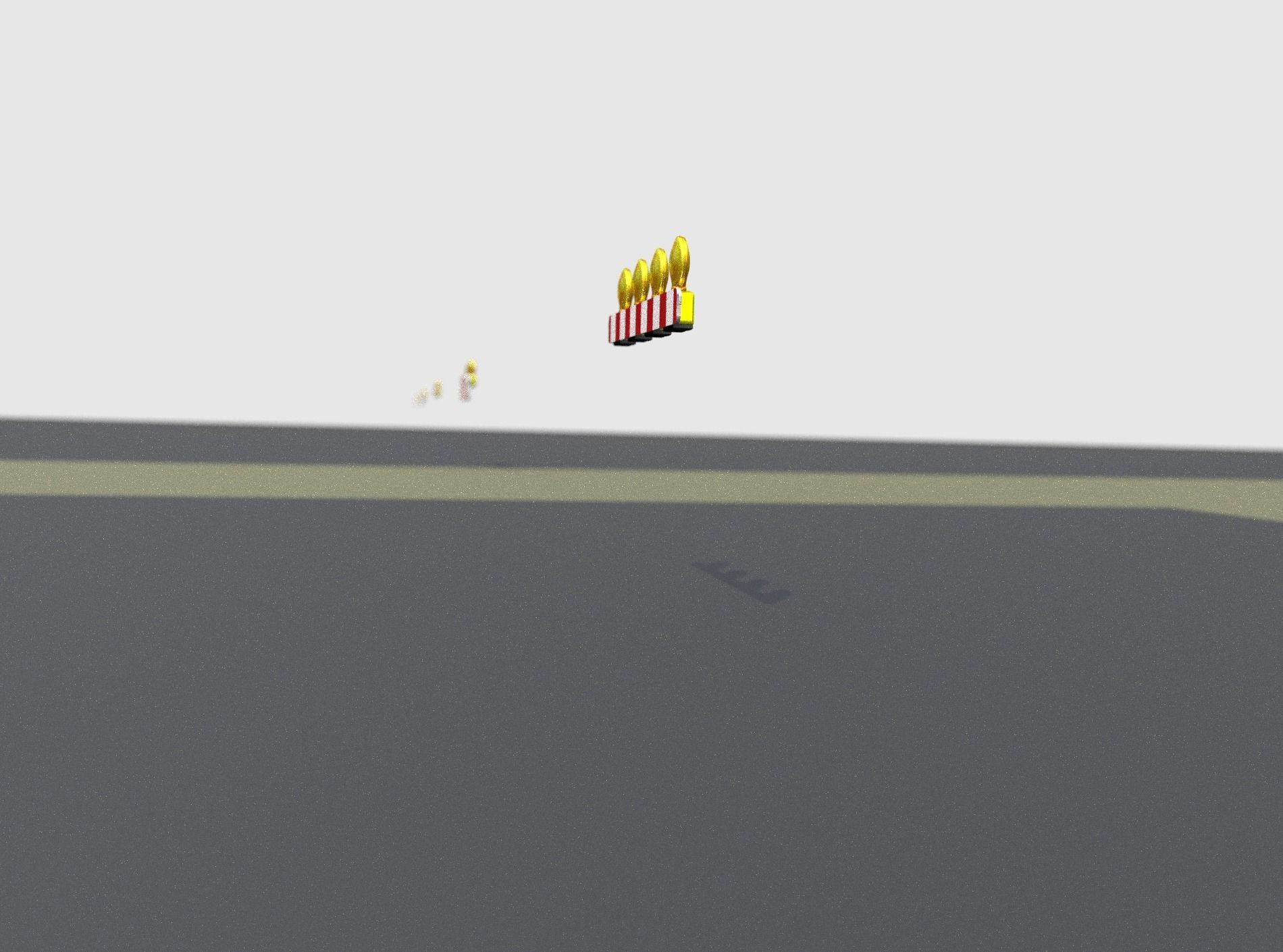 Construction Barrier 4 with warning lights 600-31 100x1200mm Low-poly 3D model_11