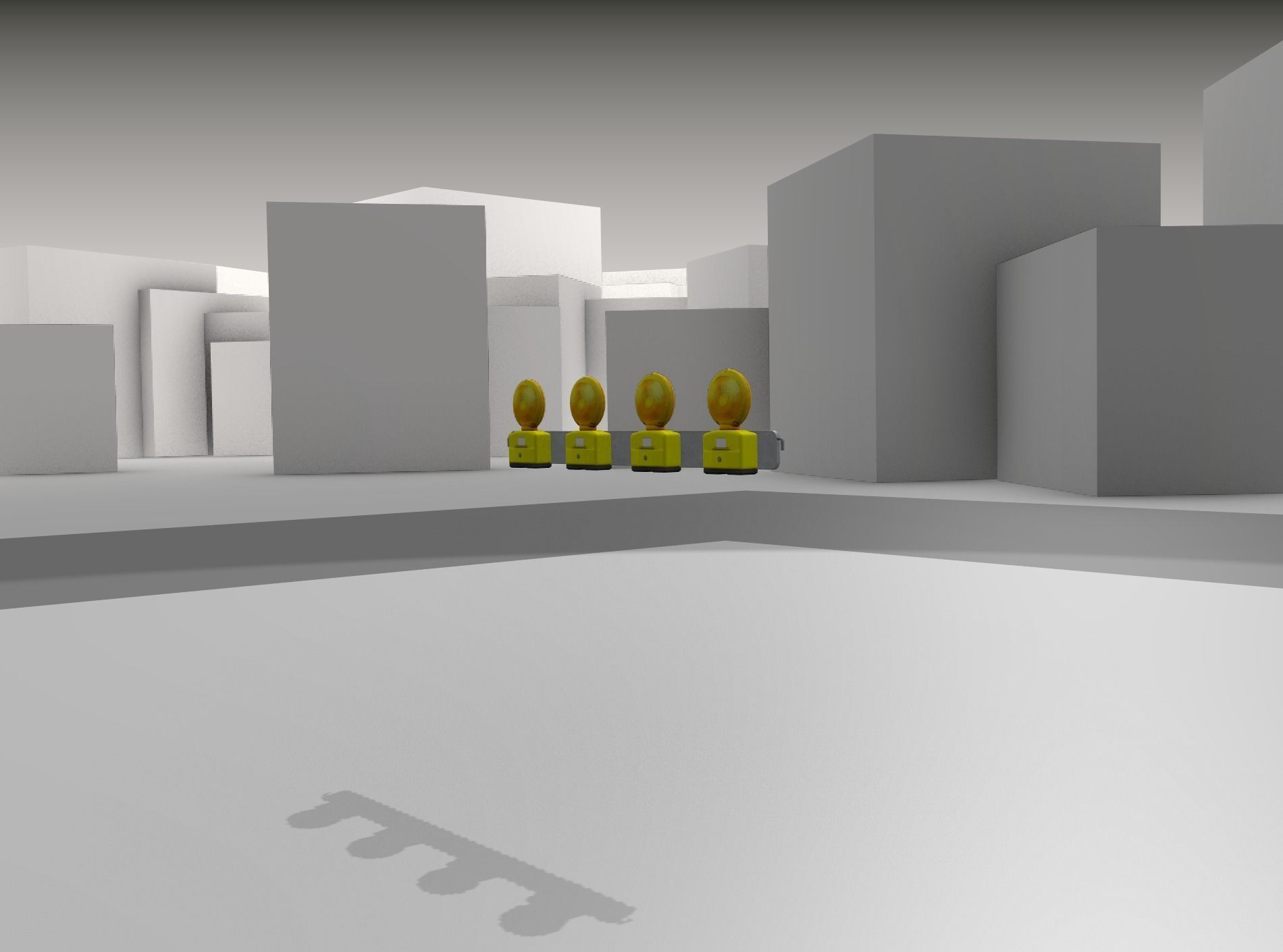 Construction Barrier 4 with warning lights 600-31 100x1200mm Low-poly 3D model_30