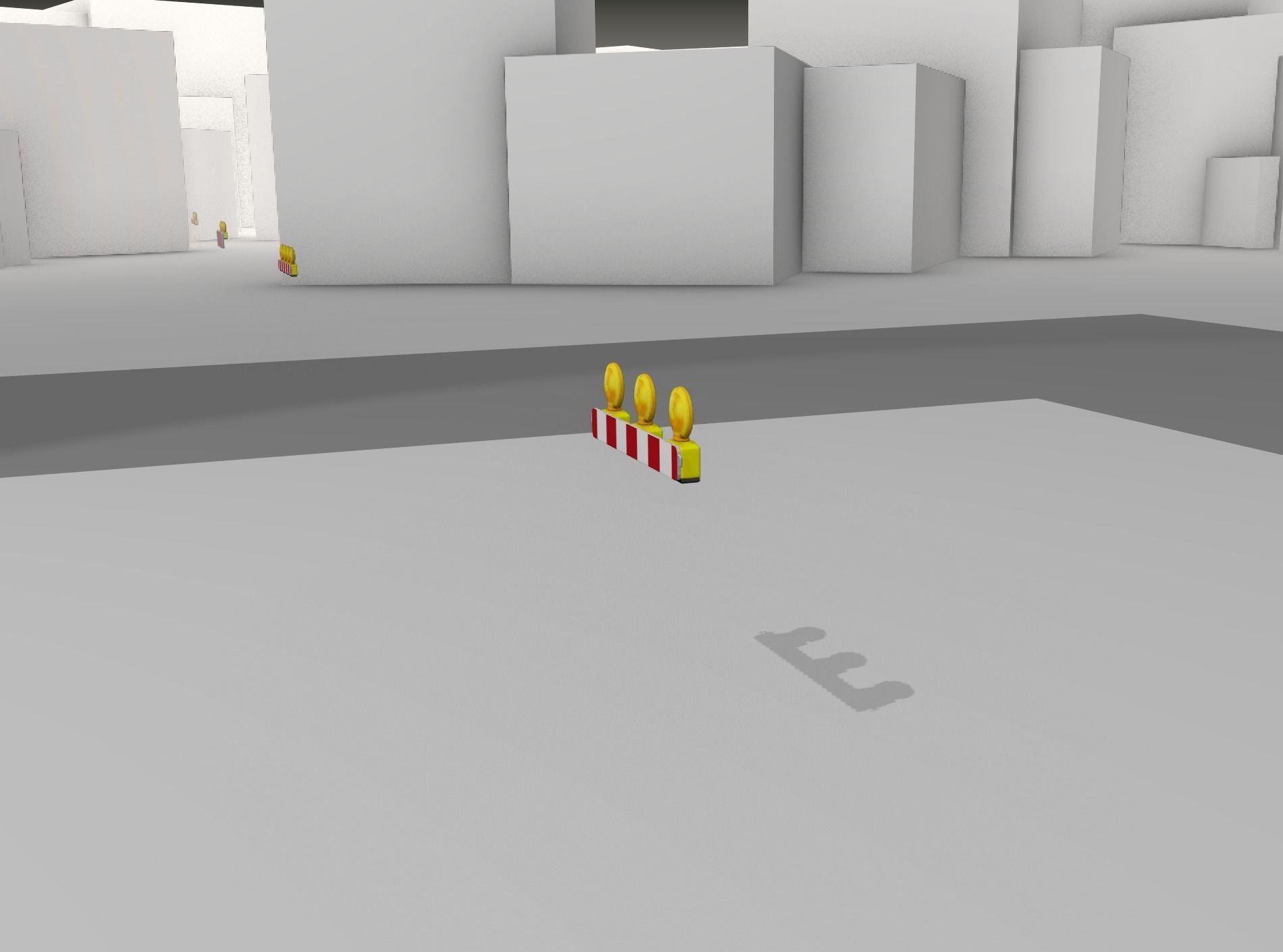 Construction Barrier 4 with warning lights 600-30 100x800mm Low-poly 3D model_11