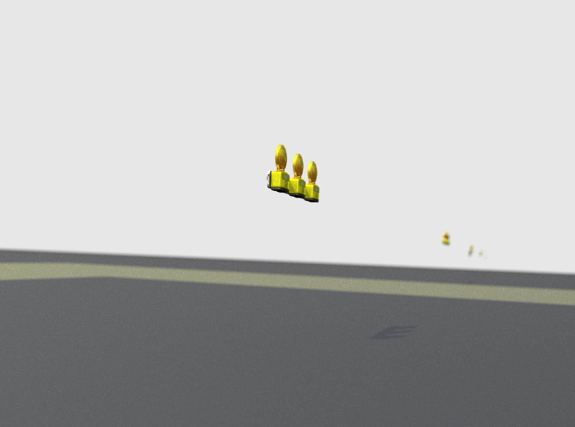 Construction Barrier 4 with warning lights 600-30 100x800mm Low-poly 3D model_16