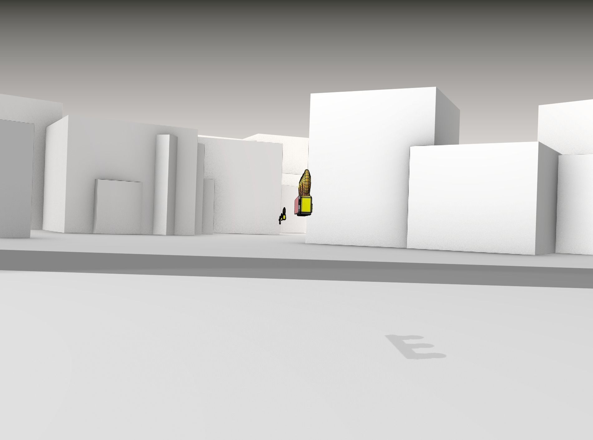 Construction Barrier 4 with warning lights 600-30 100x800mm Low-poly 3D model_13