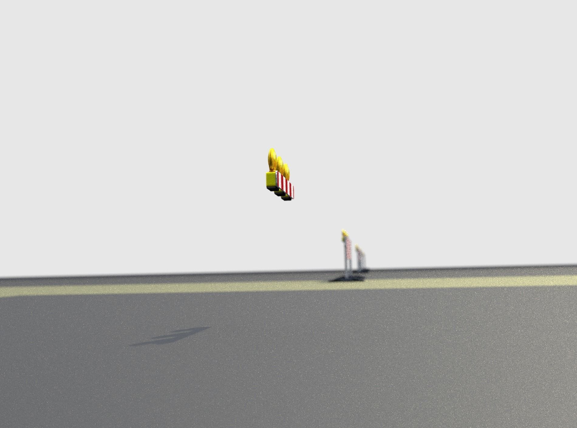 Construction Barrier 4 with warning lights 600-30 100x800mm Low-poly 3D model_36