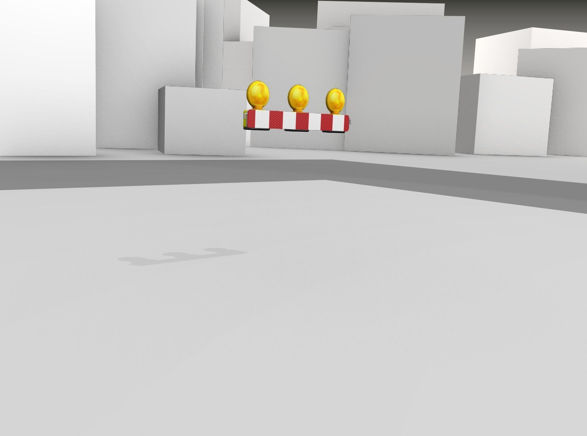 Construction Barrier 4 with warning lights 600-30 100x800mm Low-poly 3D model_43