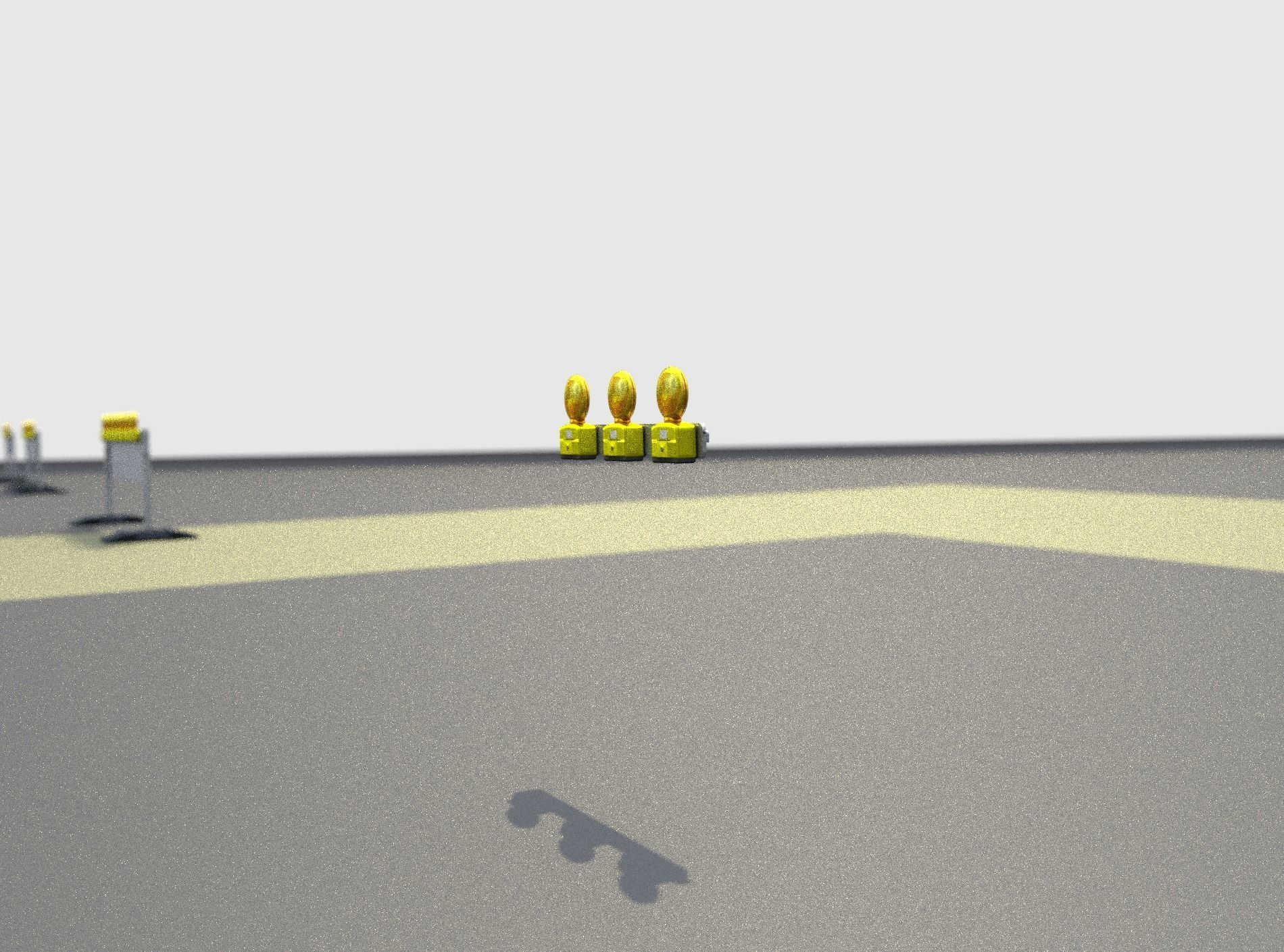 Construction Barrier 4 with warning lights 600-30 100x800mm Low-poly 3D model_32