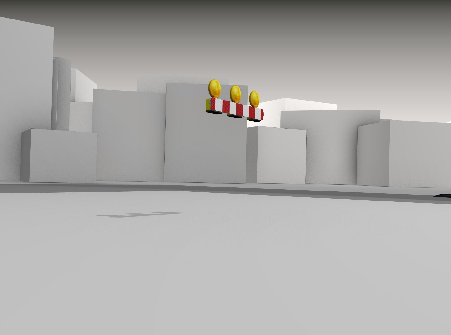 Construction Barrier 4 with warning lights 600-30 100x800mm Low-poly 3D model_41