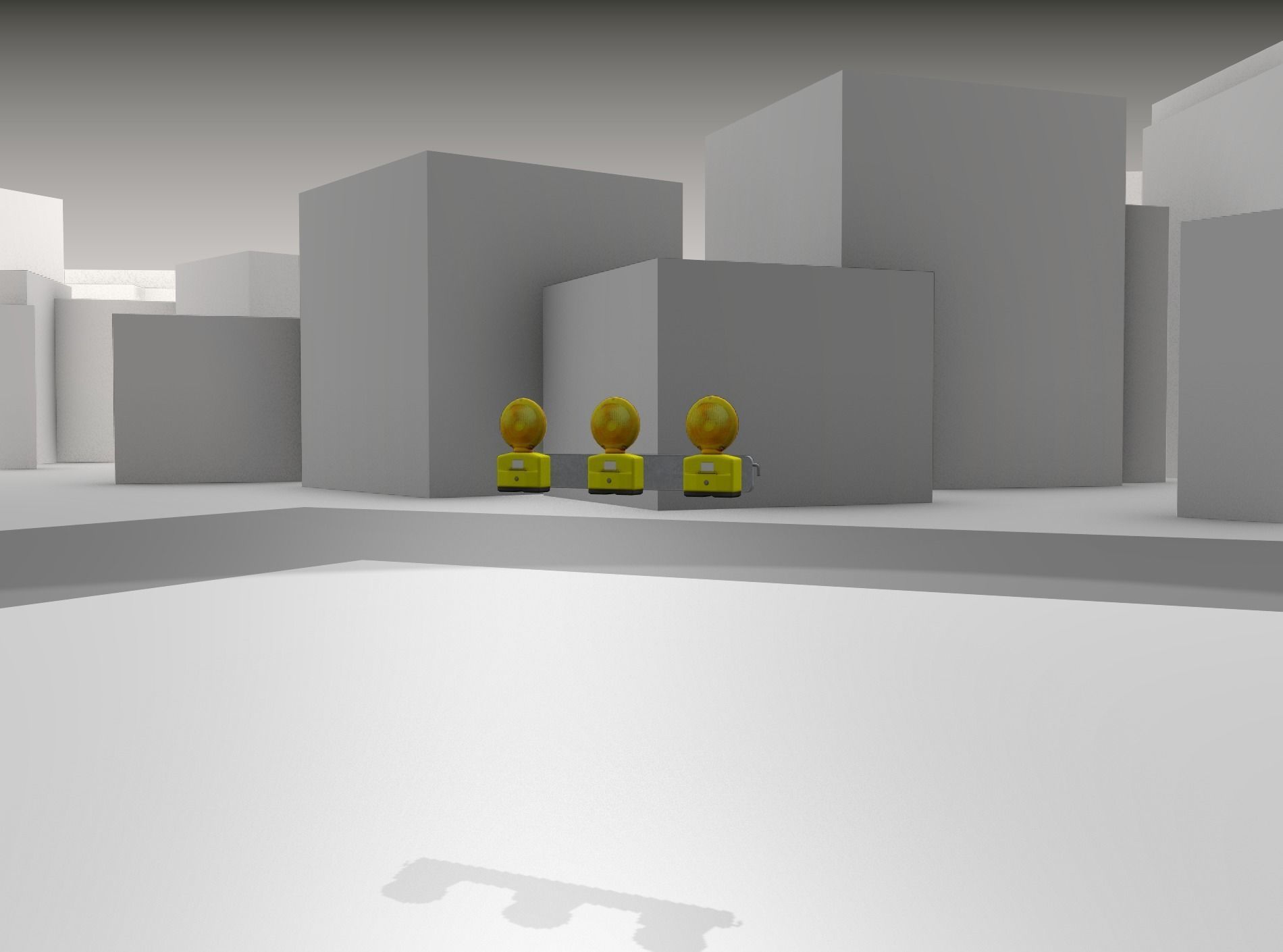 Construction Barrier 4 with warning lights 600-30 100x800mm Low-poly 3D model_29