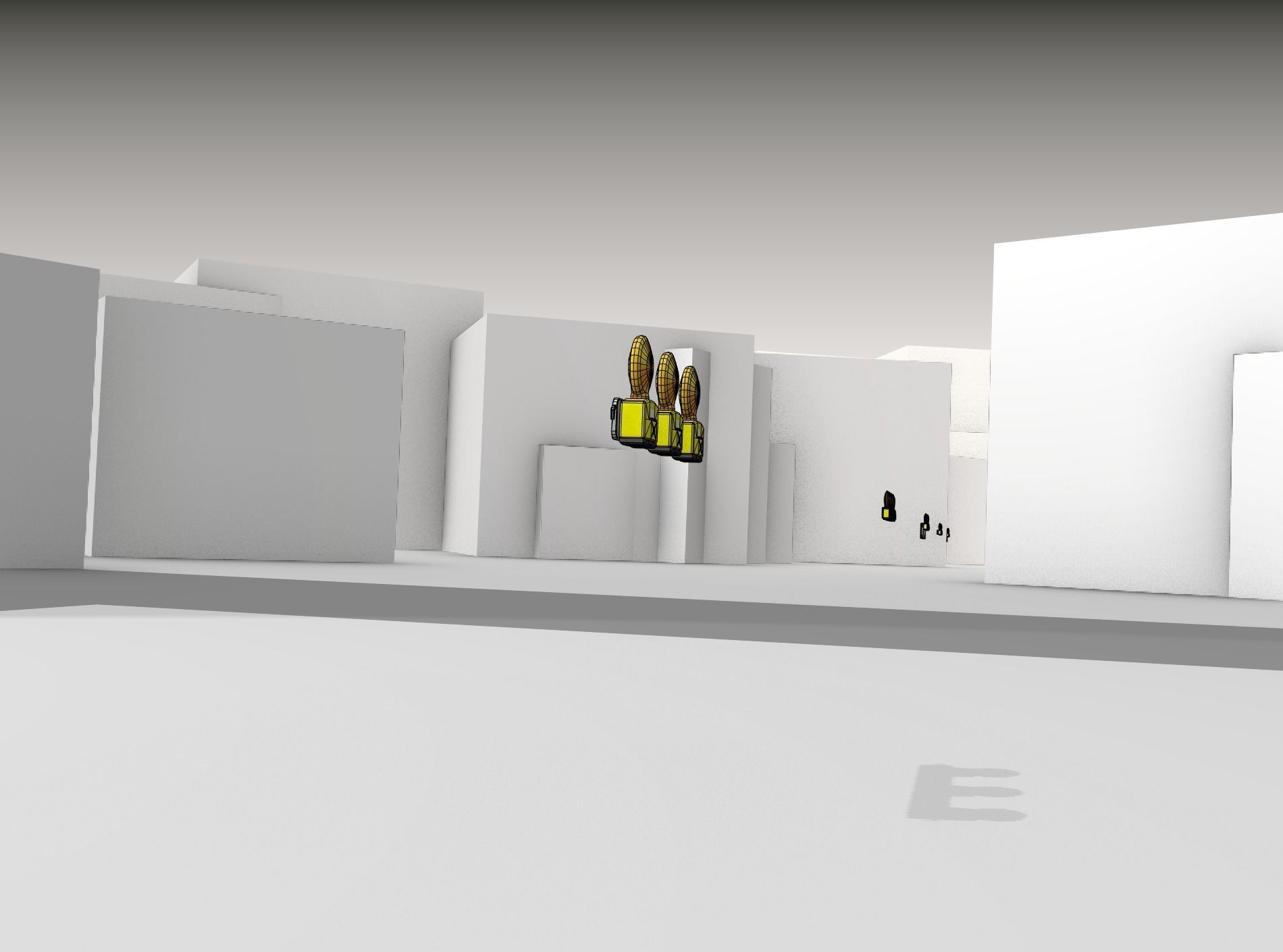 Construction Barrier 4 with warning lights 600-30 100x800mm Low-poly 3D model_15