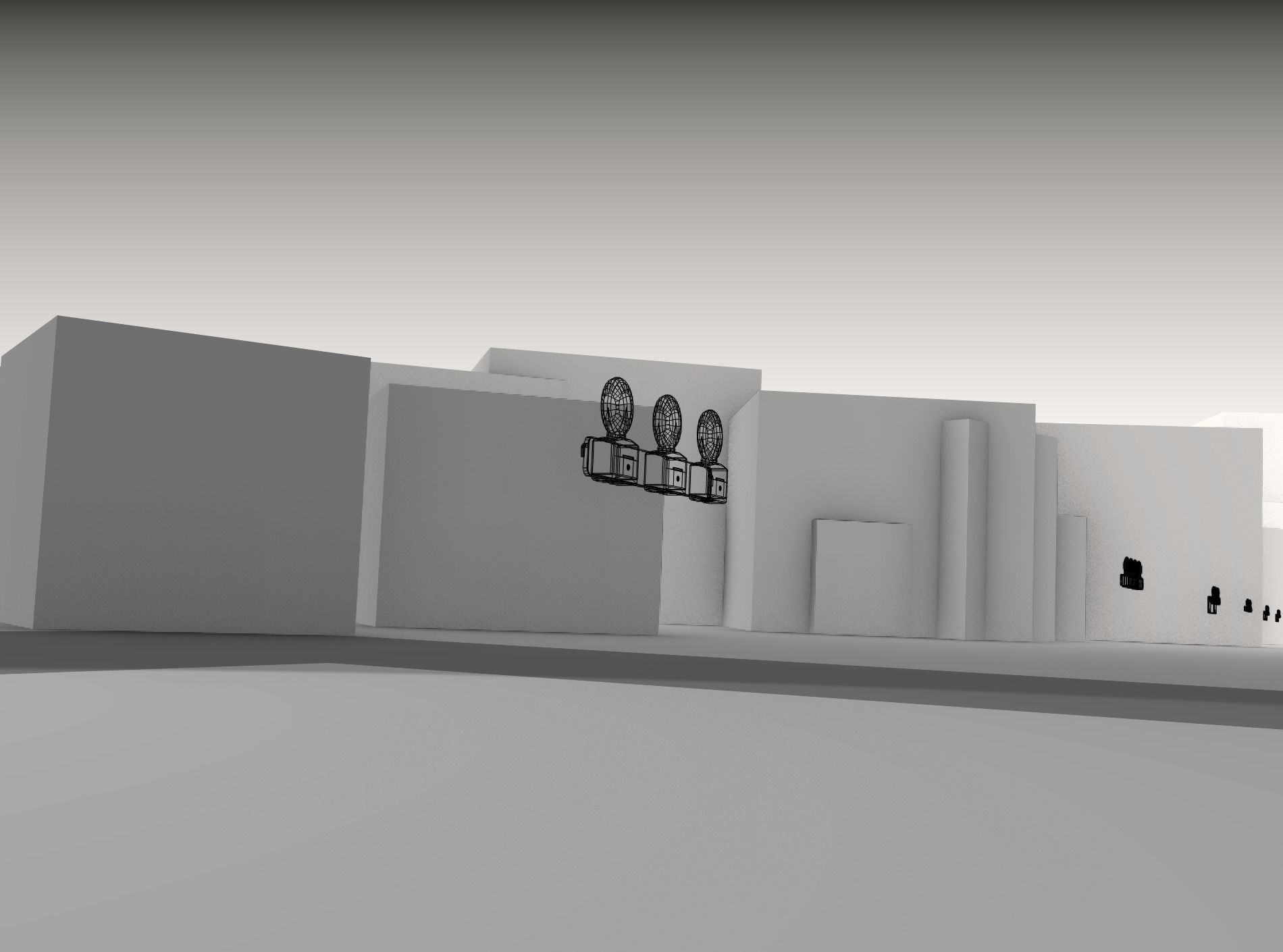 Construction Barrier 4 with warning lights 600-30 100x800mm Low-poly 3D model_17