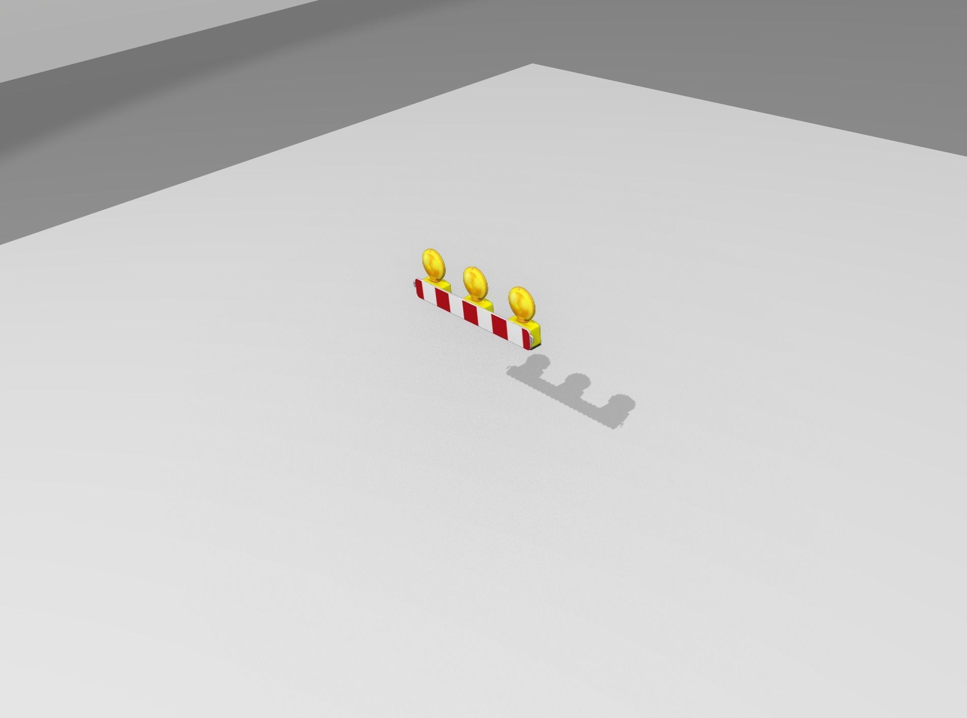 Construction Barrier 4 with warning lights 600-30 100x800mm Low-poly 3D model_9