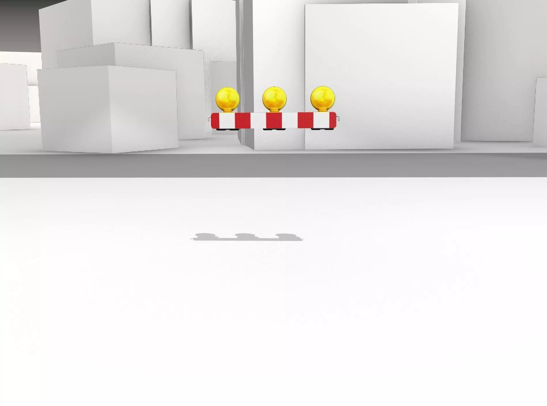 Construction Barrier 4 with warning lights 600-30 100x800mm Low-poly 3D model_0