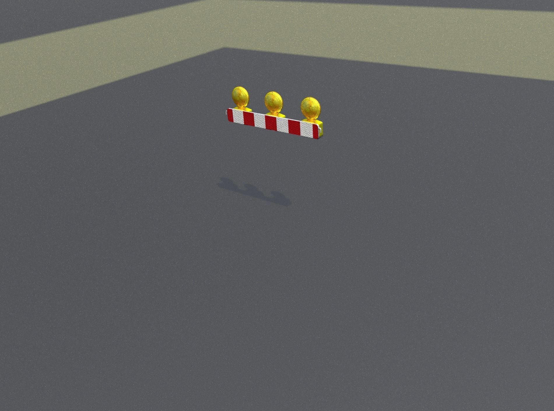 Construction Barrier 4 with warning lights 600-30 100x800mm Low-poly 3D model_8