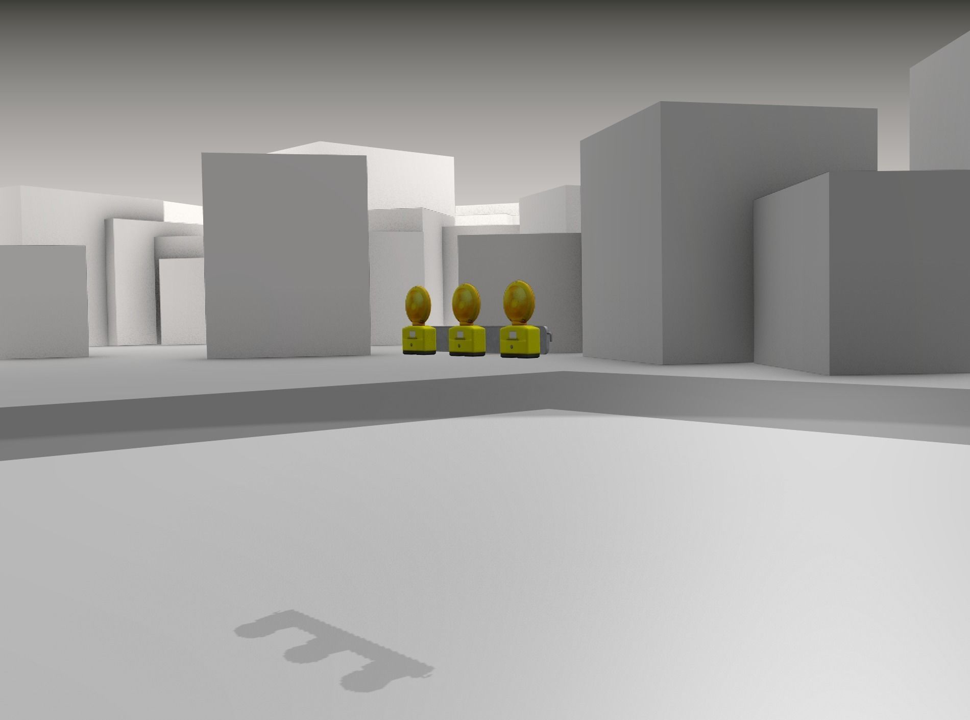 Construction Barrier 4 with warning lights 600-30 100x800mm Low-poly 3D model_31