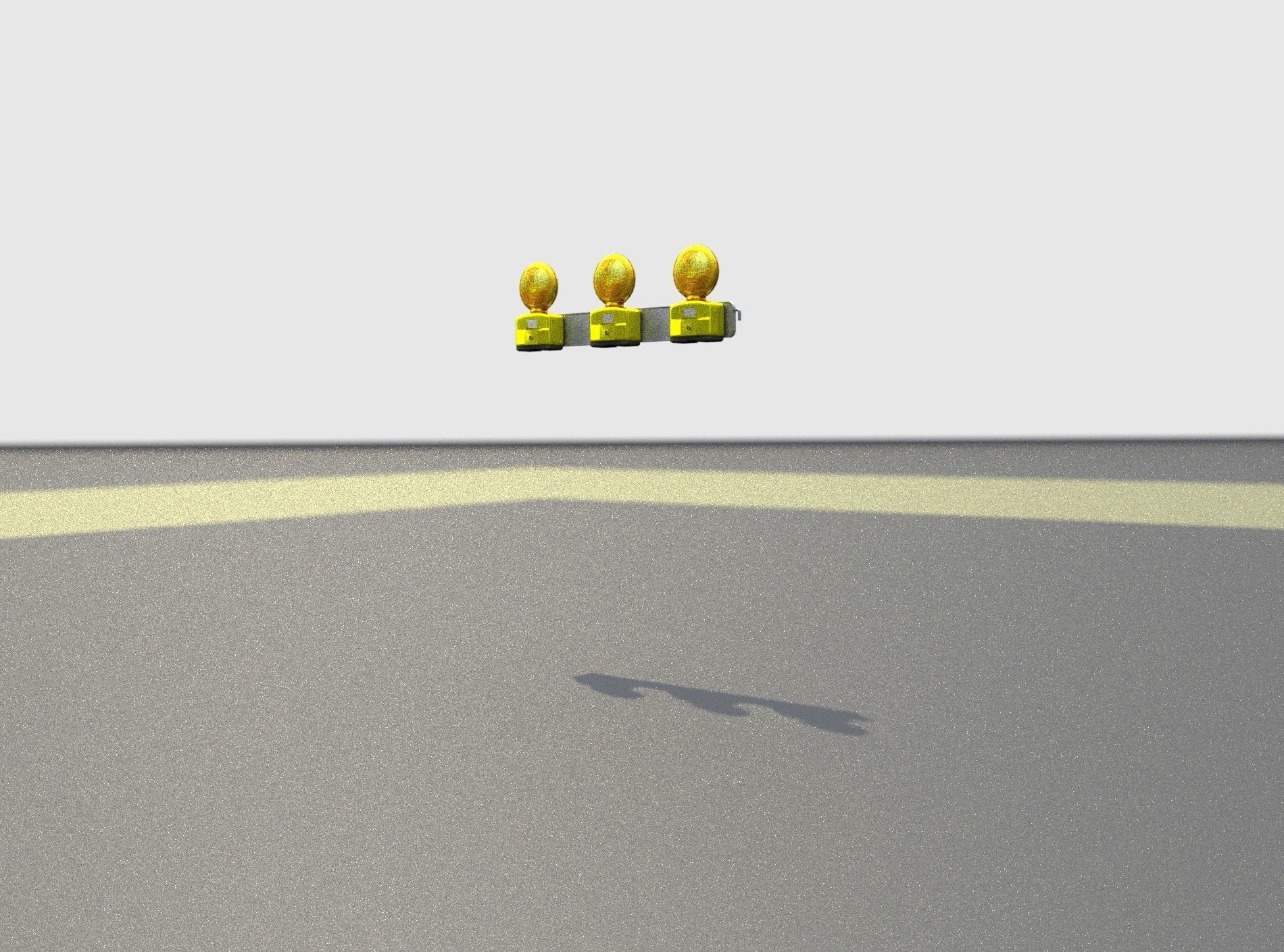 Construction Barrier 4 with warning lights 600-30 100x800mm Low-poly 3D model_30