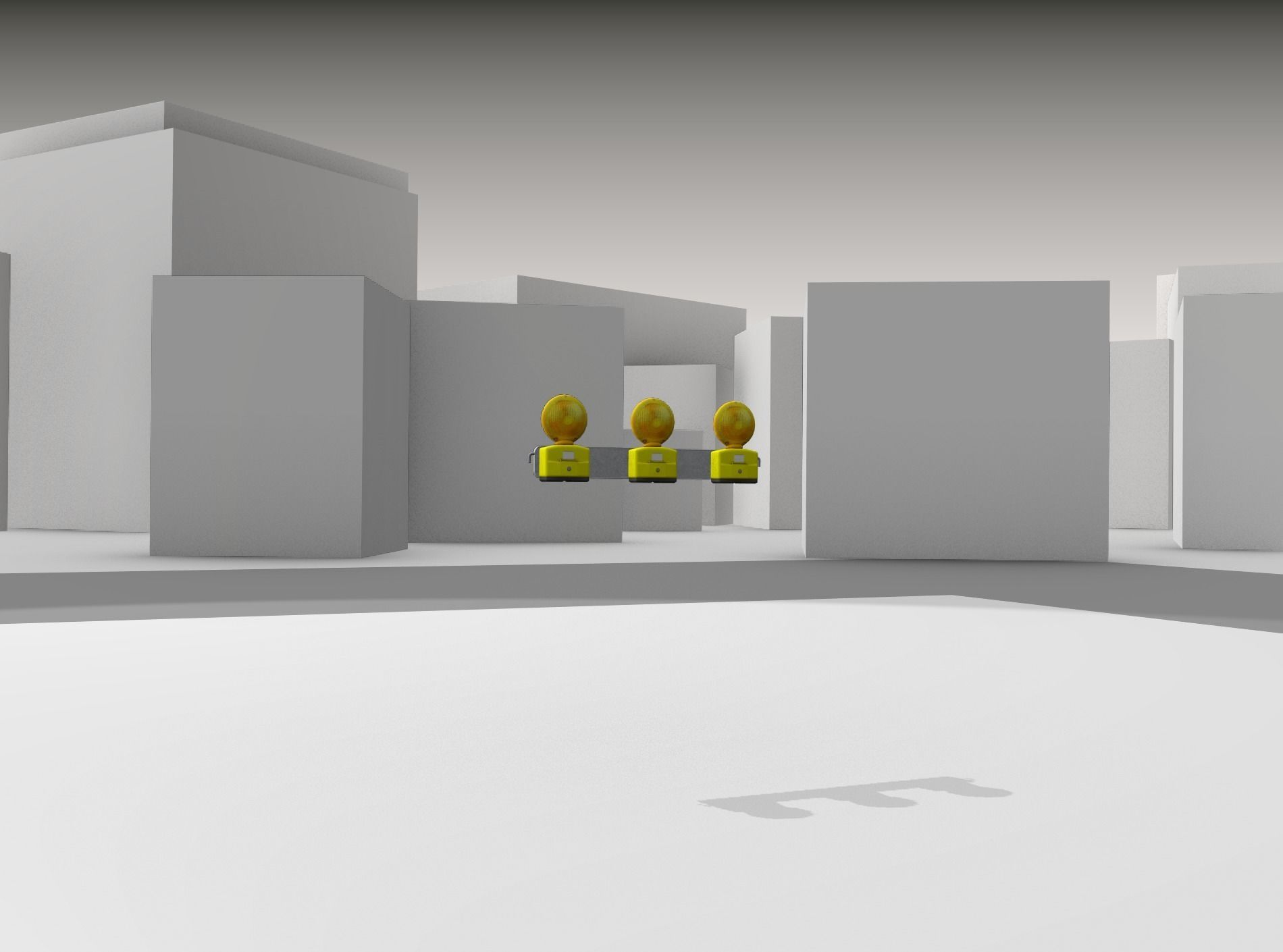 Construction Barrier 4 with warning lights 600-30 100x800mm Low-poly 3D model_23