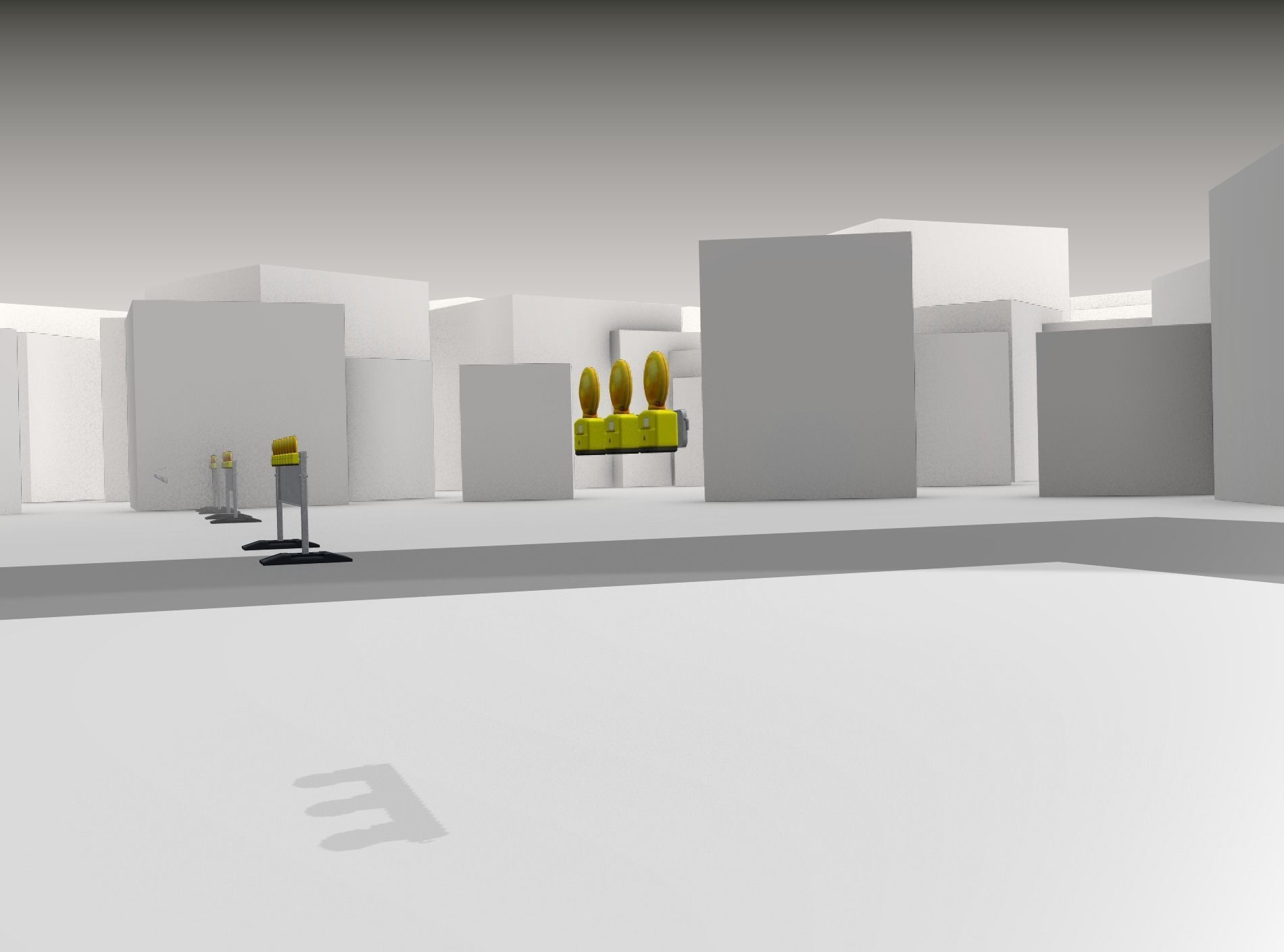 Construction Barrier 4 with warning lights 600-30 100x800mm Low-poly 3D model_33