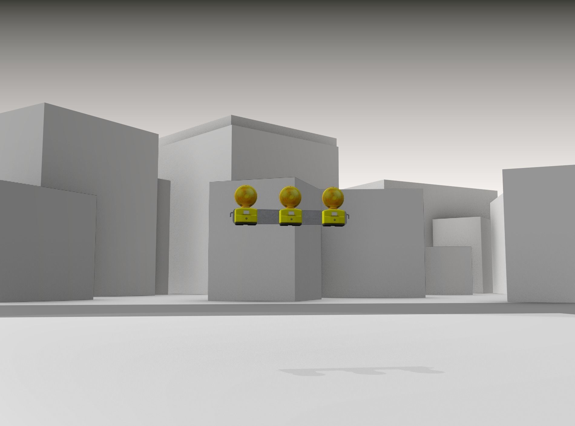 Construction Barrier 4 with warning lights 600-30 100x800mm Low-poly 3D model_25