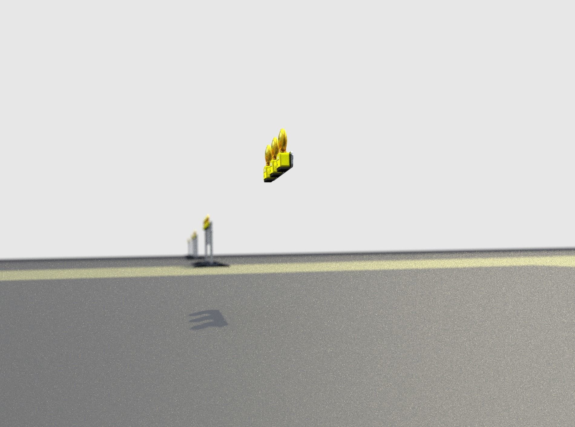 Construction Barrier 4 with warning lights 600-30 100x800mm Low-poly 3D model_34