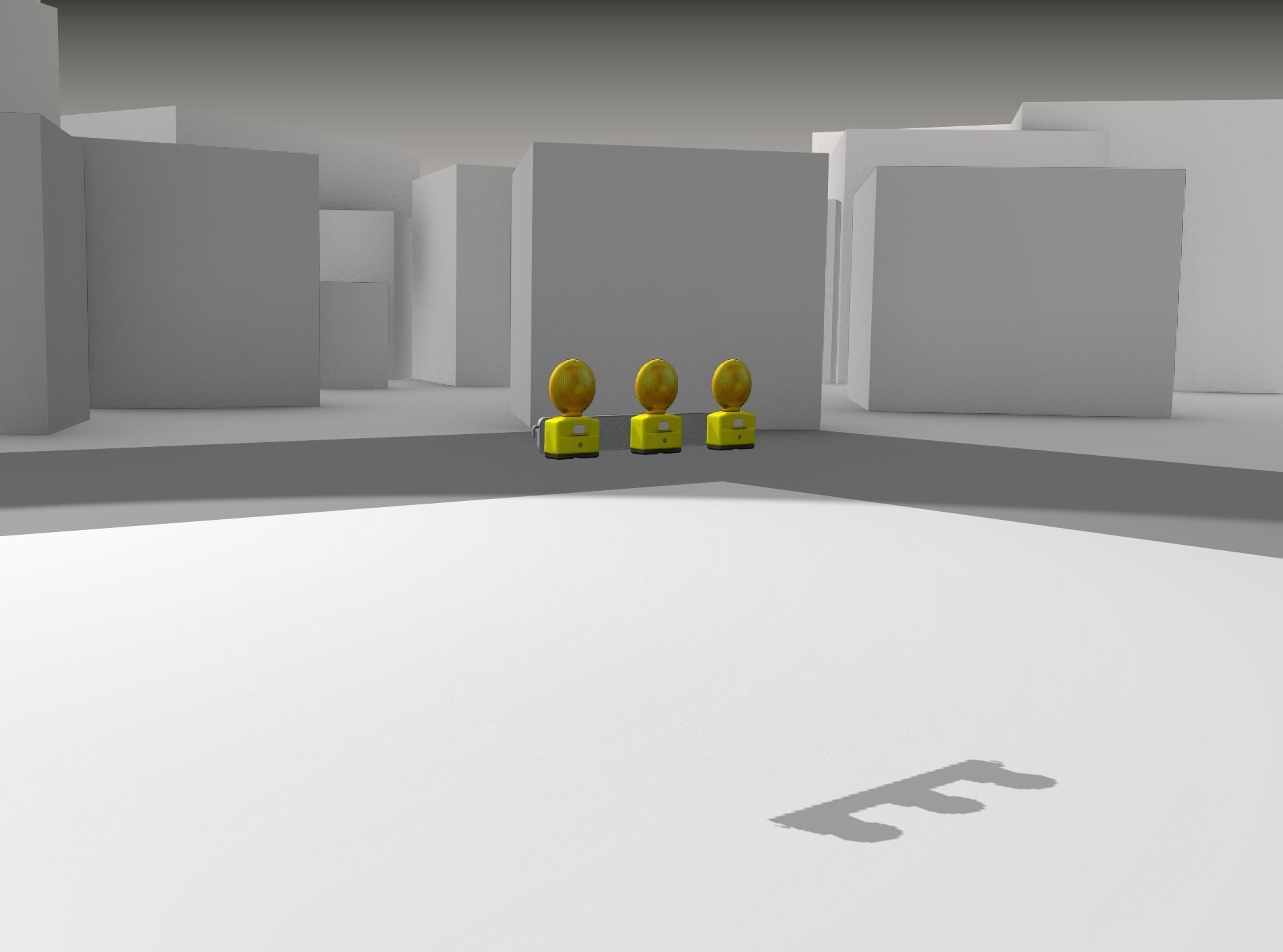 Construction Barrier 4 with warning lights 600-30 100x800mm Low-poly 3D model_21