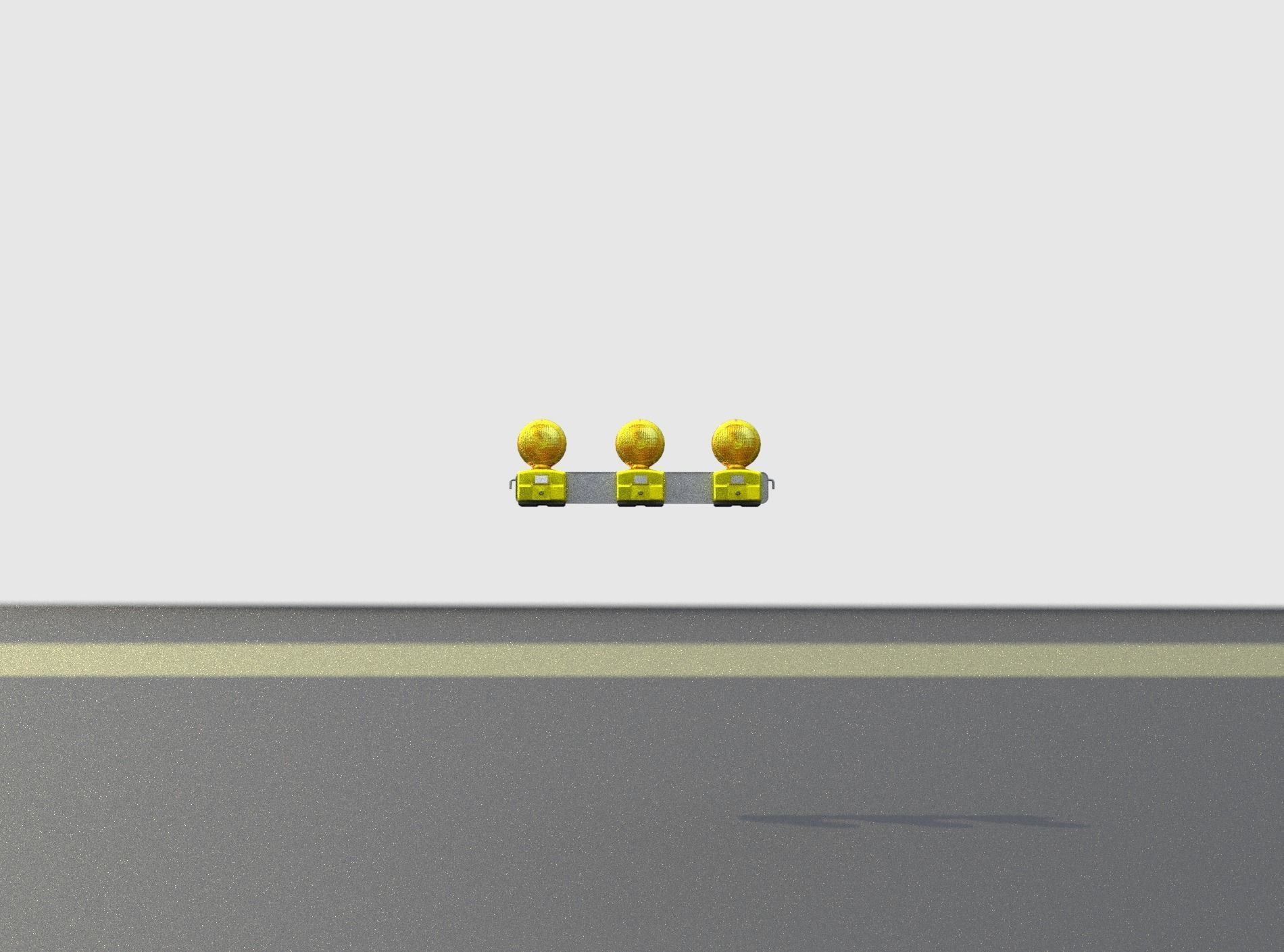 Construction Barrier 4 with warning lights 600-30 100x800mm Low-poly 3D model_26