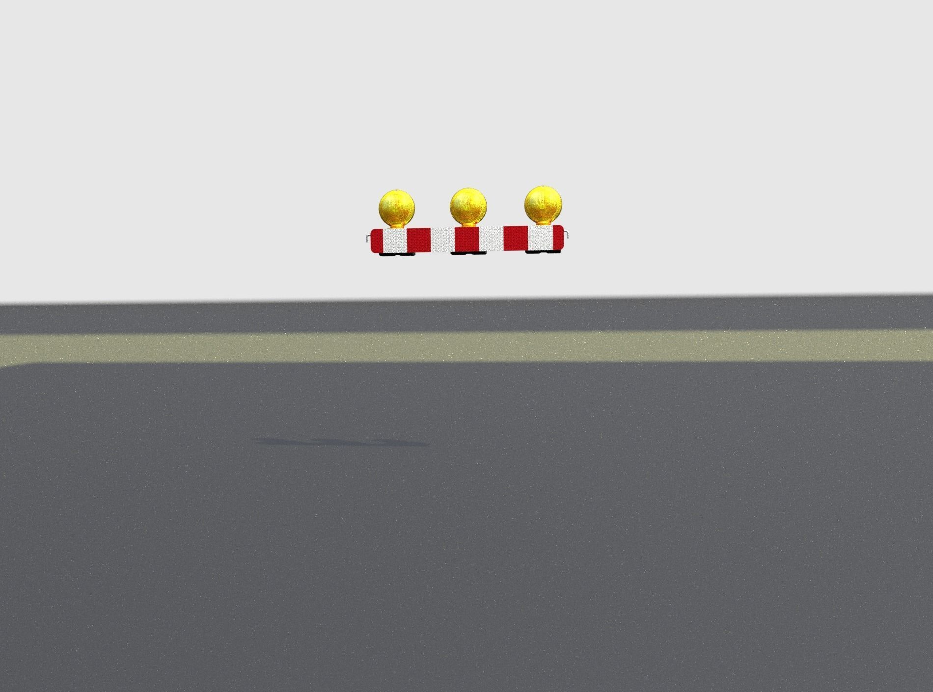 Construction Barrier 4 with warning lights 600-30 100x800mm Low-poly 3D model_4