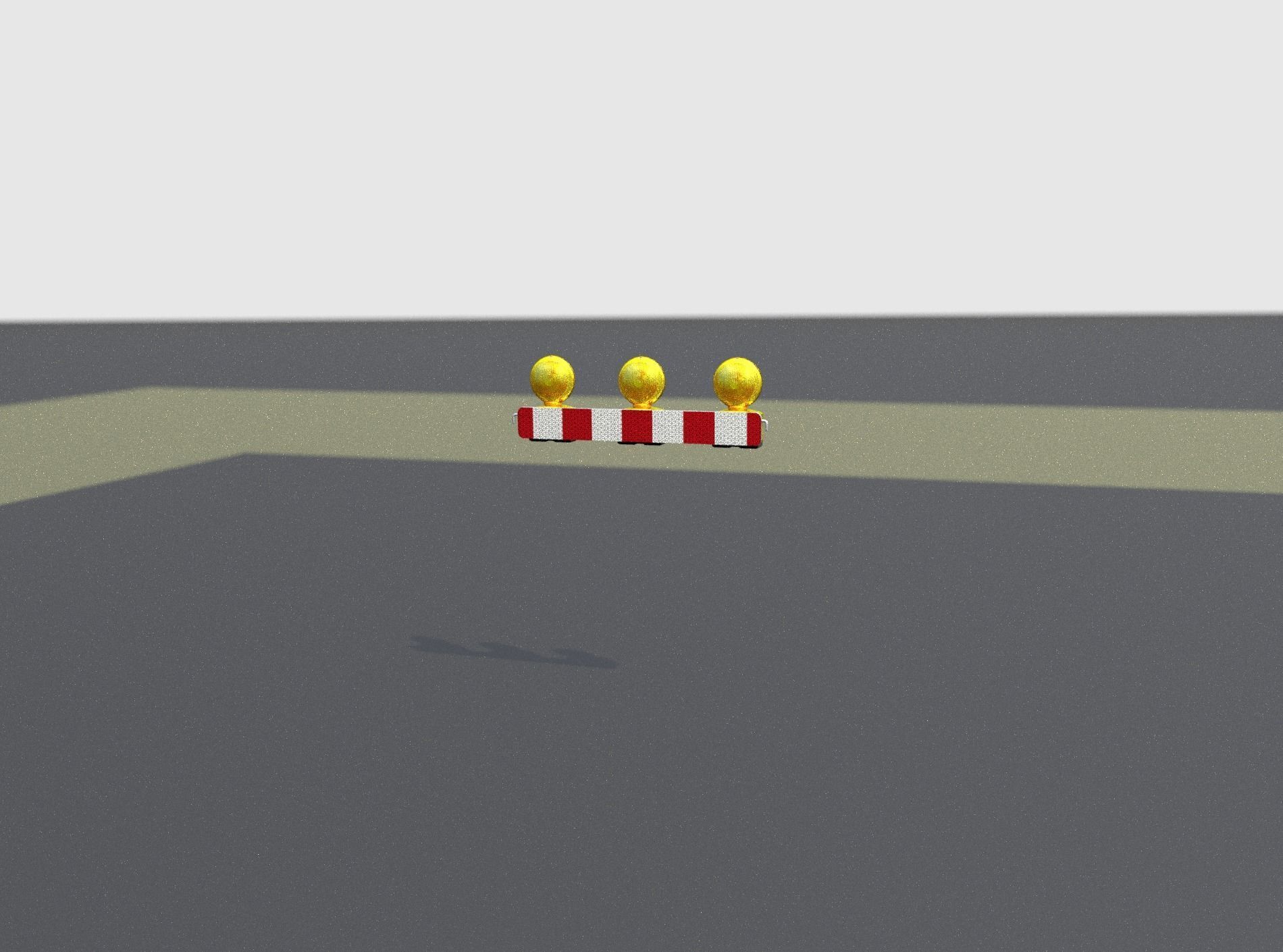 Construction Barrier 4 with warning lights 600-30 100x800mm Low-poly 3D model_6