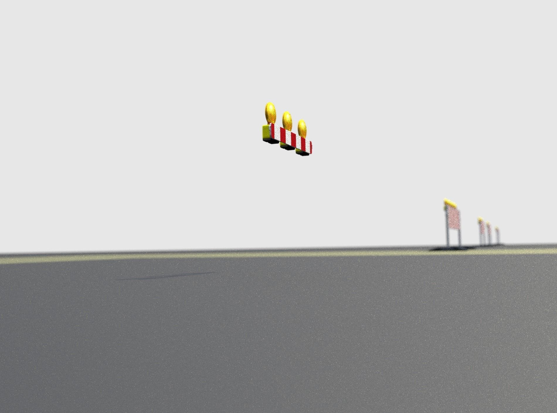 Construction Barrier 4 with warning lights 600-30 100x800mm Low-poly 3D model_38