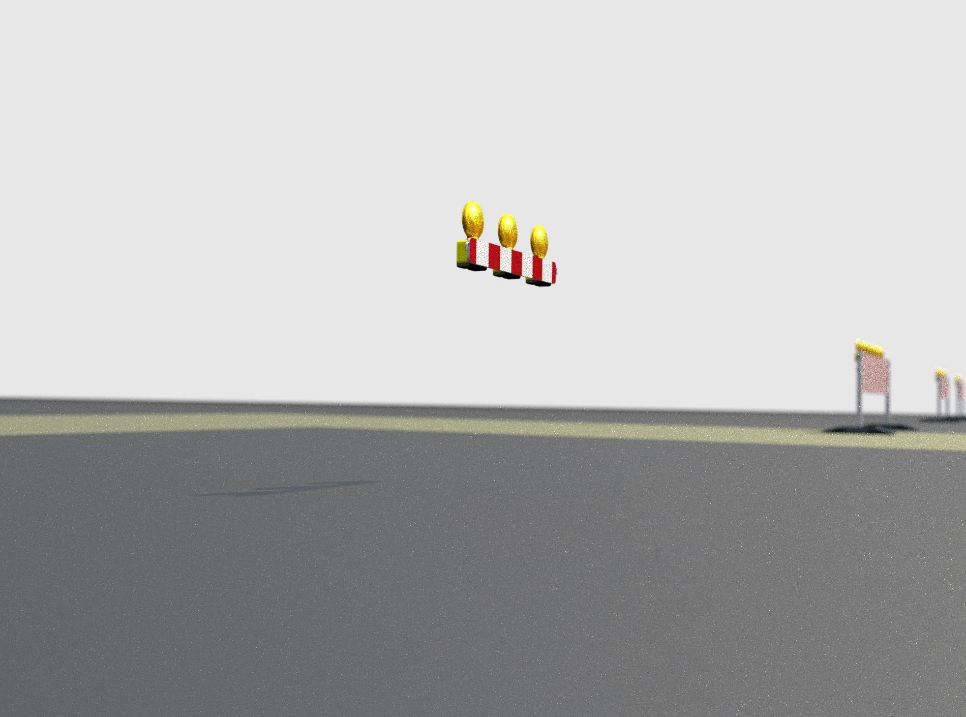 Construction Barrier 4 with warning lights 600-30 100x800mm Low-poly 3D model_40