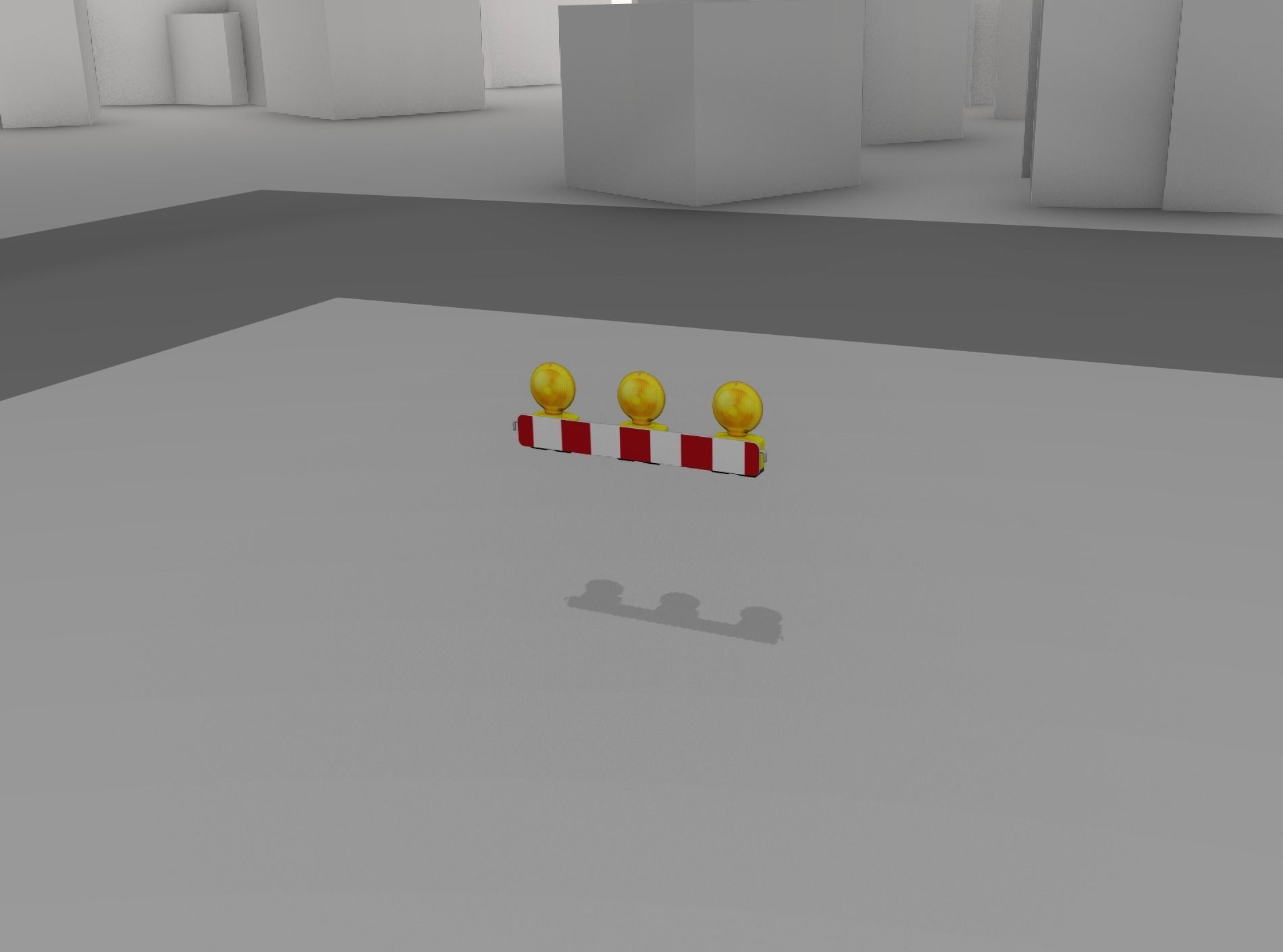 Construction Barrier 4 with warning lights 600-30 100x800mm Low-poly 3D model_7