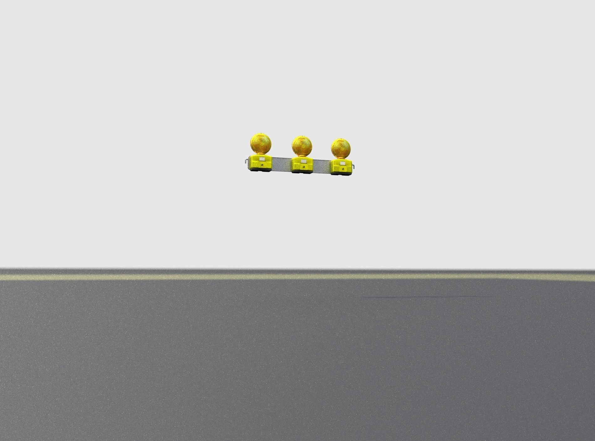 Construction Barrier 4 with warning lights 600-30 100x800mm Low-poly 3D model_24