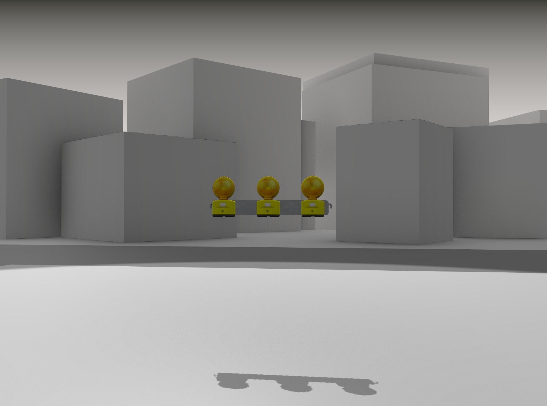 Construction Barrier 4 with warning lights 600-30 100x800mm Low-poly 3D model_27