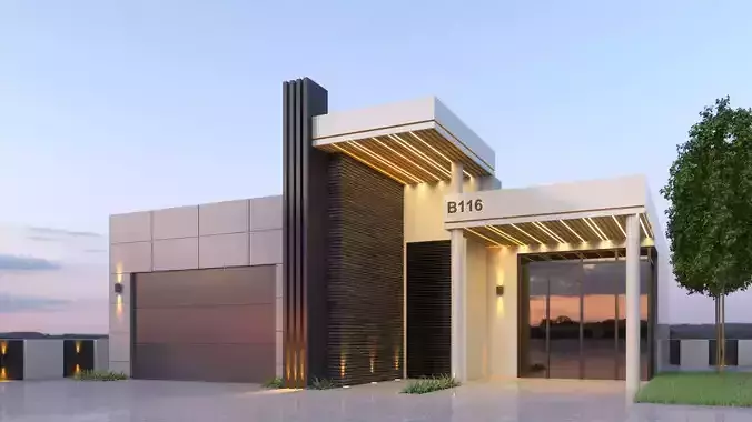 Modern House Facade Design 3D model
