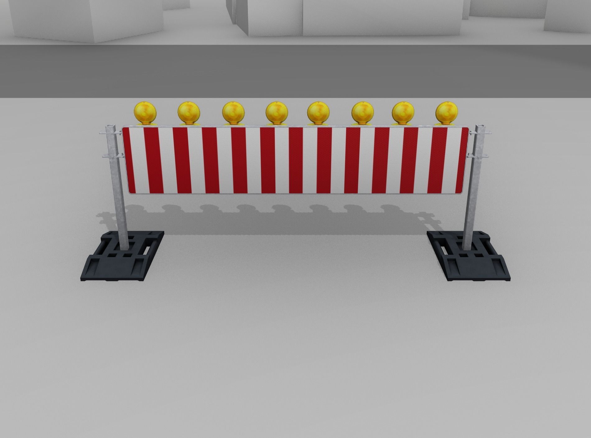 Construction Barrier 5 with warning lights 600-39 500x2400mm Low-poly 3D model_2