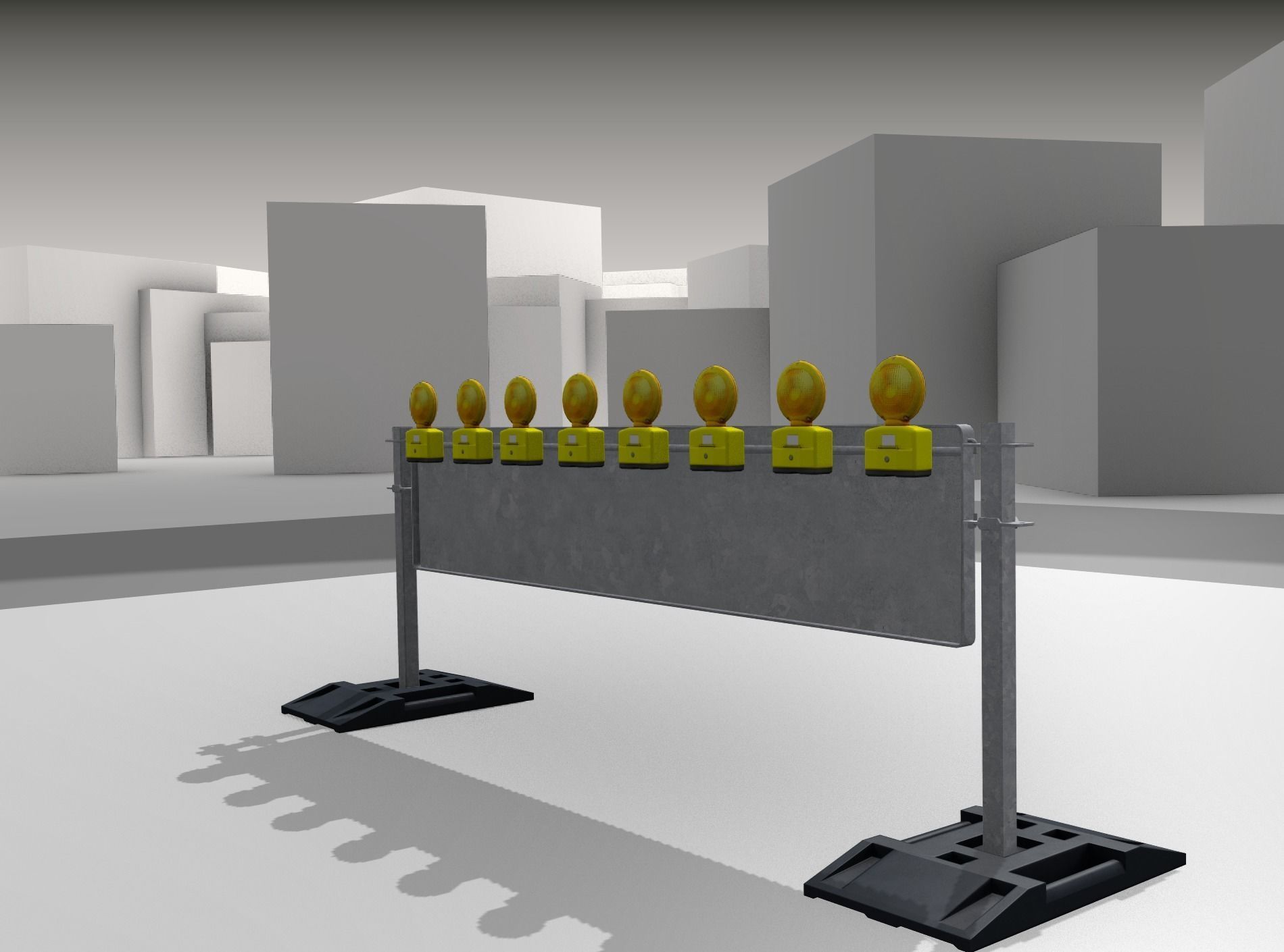 Construction Barrier 5 with warning lights 600-39 500x2400mm Low-poly 3D model_31