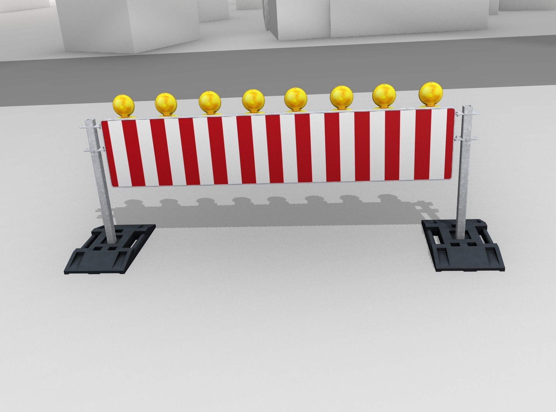 Construction Barrier 5 with warning lights 600-39 500x2400mm Low-poly 3D model_49