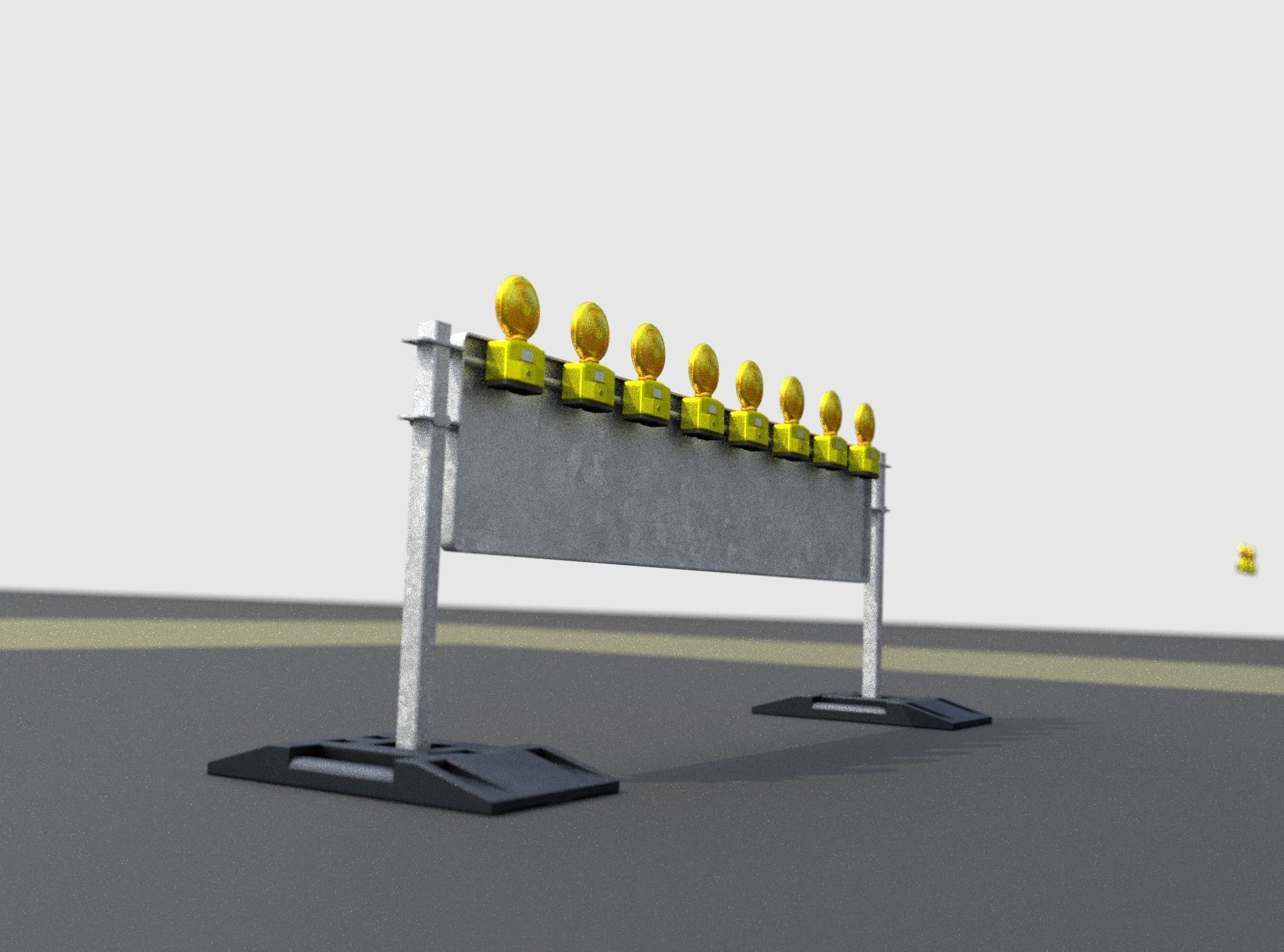 Construction Barrier 5 with warning lights 600-39 500x2400mm Low-poly 3D model_18