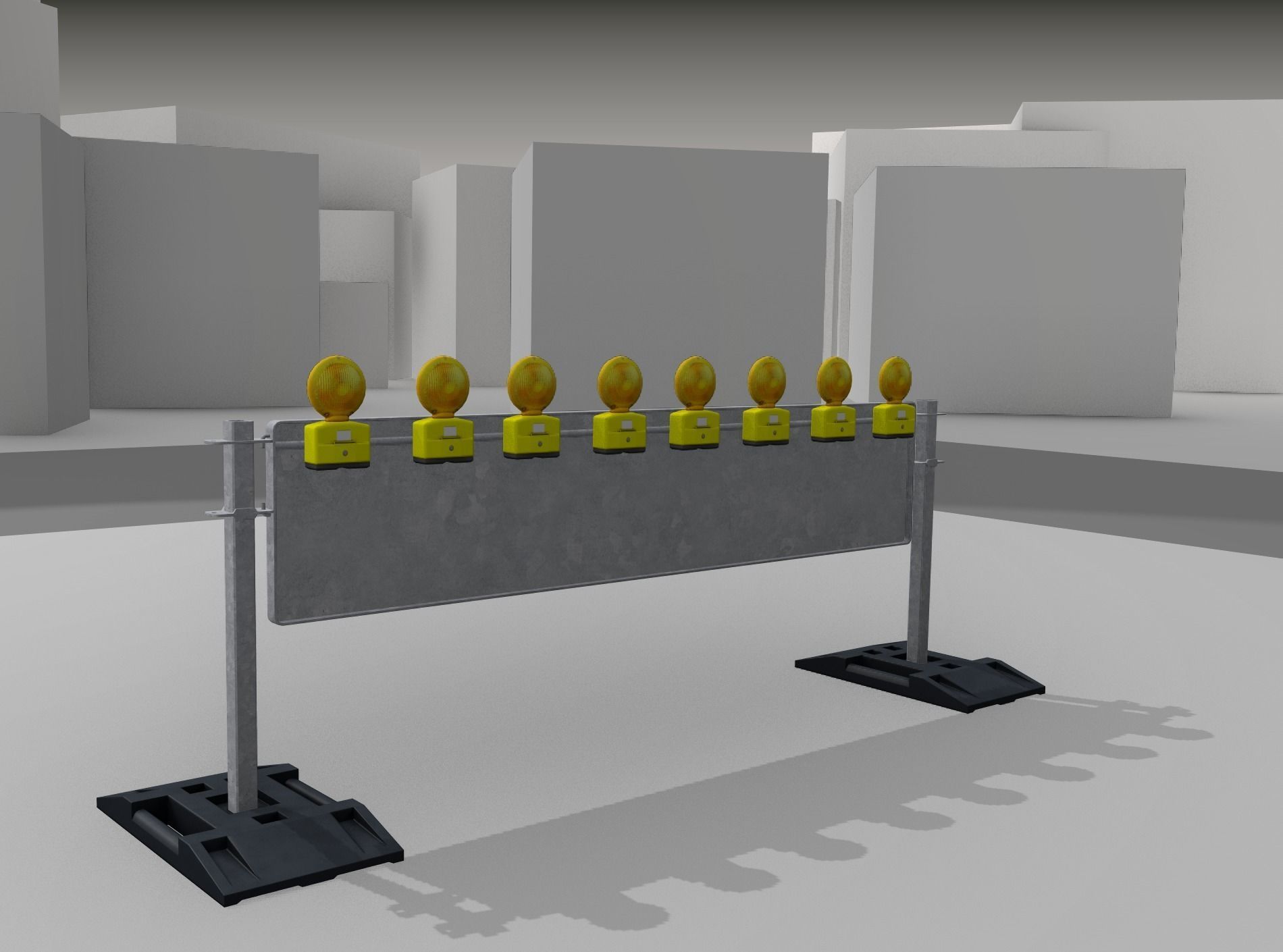 Construction Barrier 5 with warning lights 600-39 500x2400mm Low-poly 3D model_21