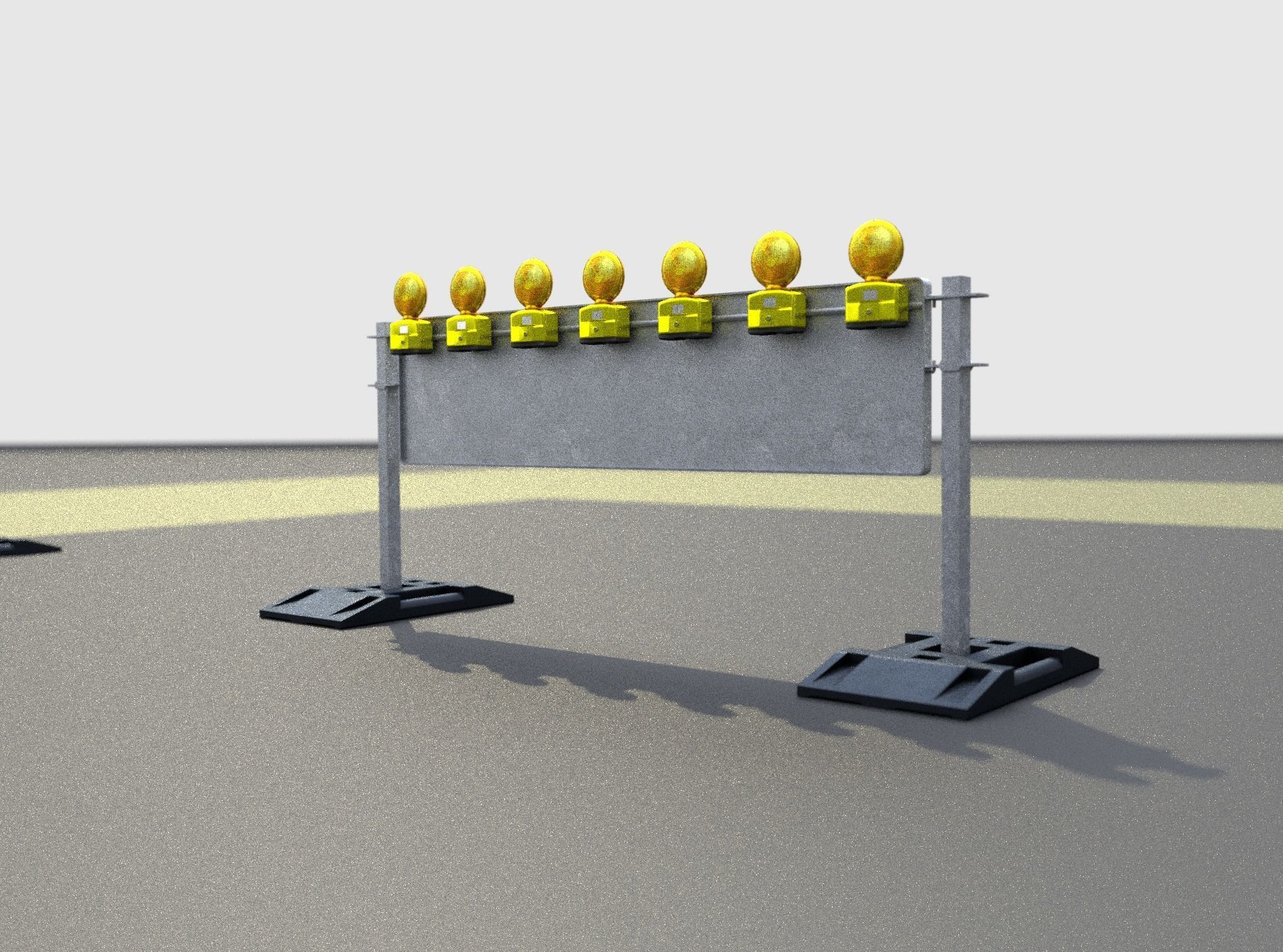 Construction Barrier 5 with warning lights 600-38 500x2000mm Low-poly 3D model_30