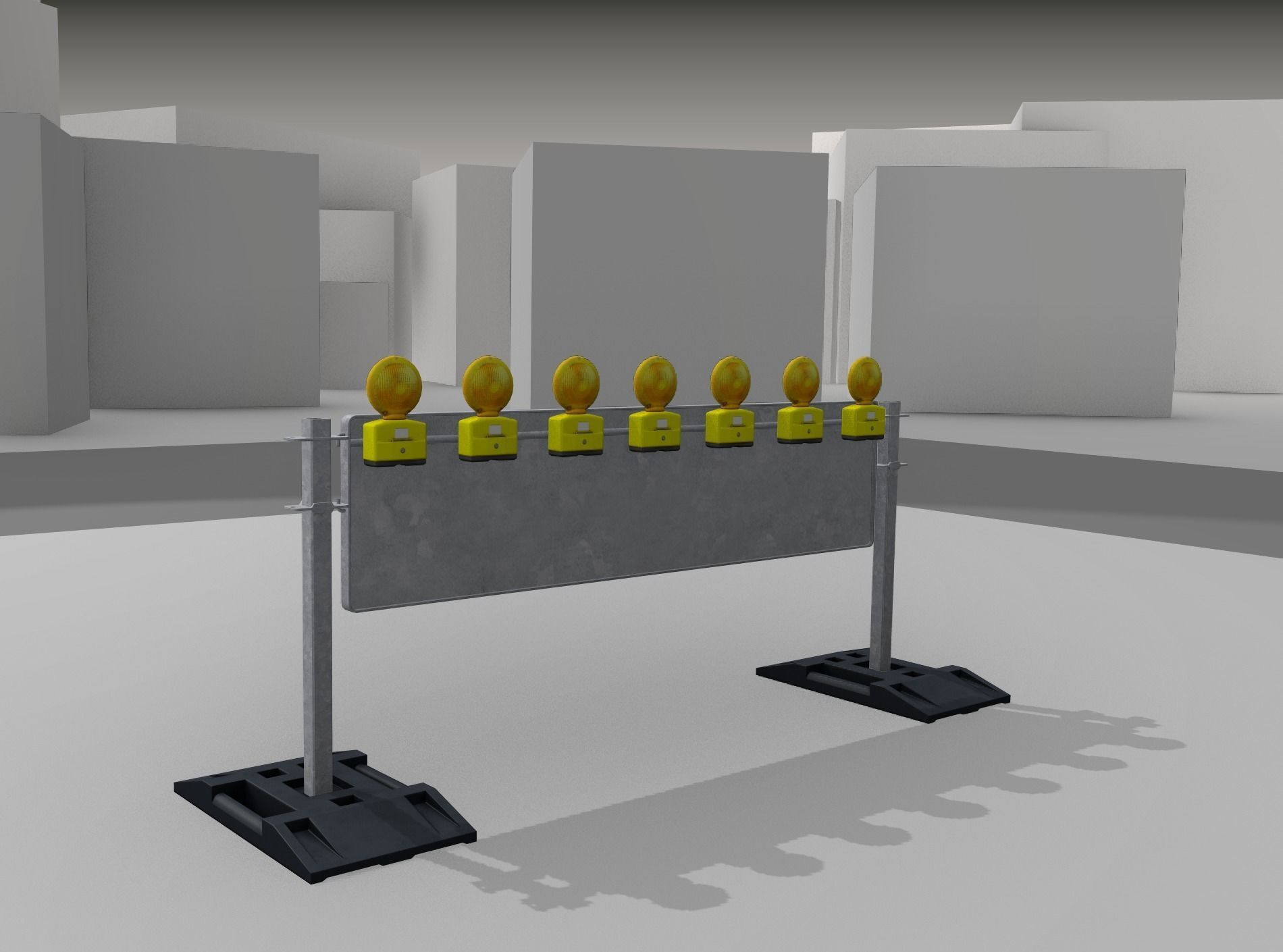 Construction Barrier 5 with warning lights 600-38 500x2000mm Low-poly 3D model_21