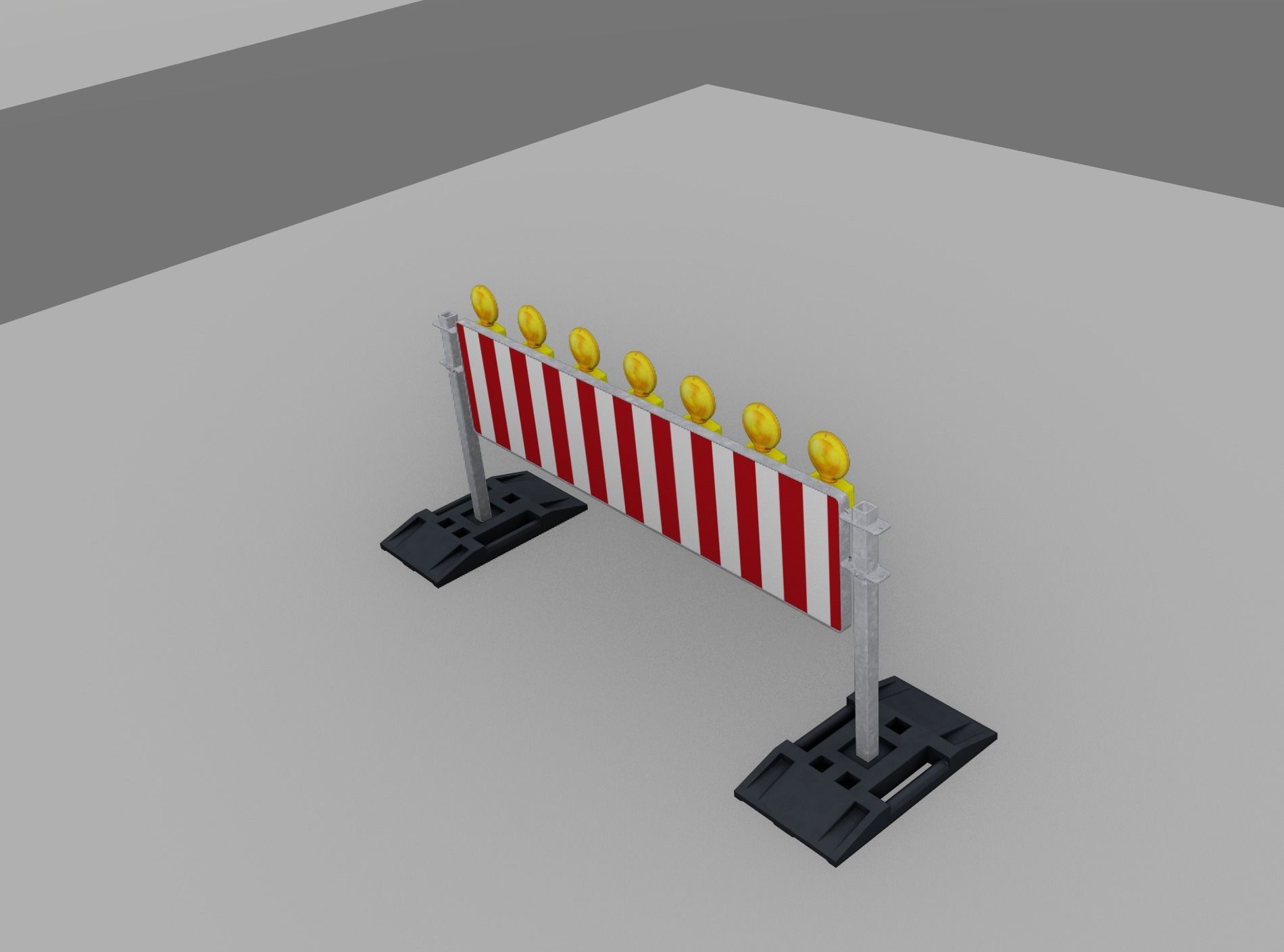 Construction Barrier 5 with warning lights 600-38 500x2000mm Low-poly 3D model_11