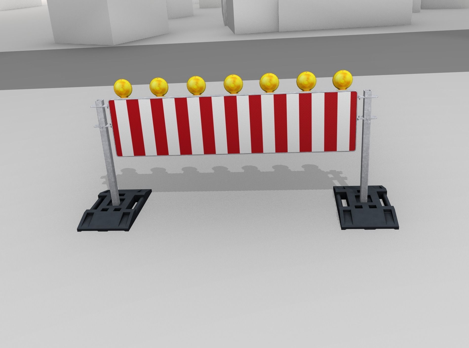 Construction Barrier 5 with warning lights 600-38 500x2000mm Low-poly 3D model_49