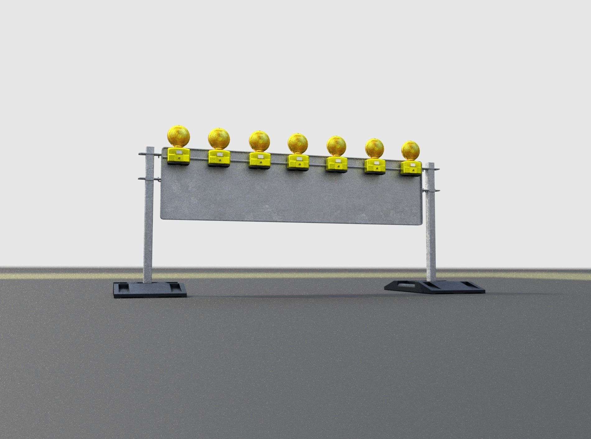 Construction Barrier 5 with warning lights 600-38 500x2000mm Low-poly 3D model_24