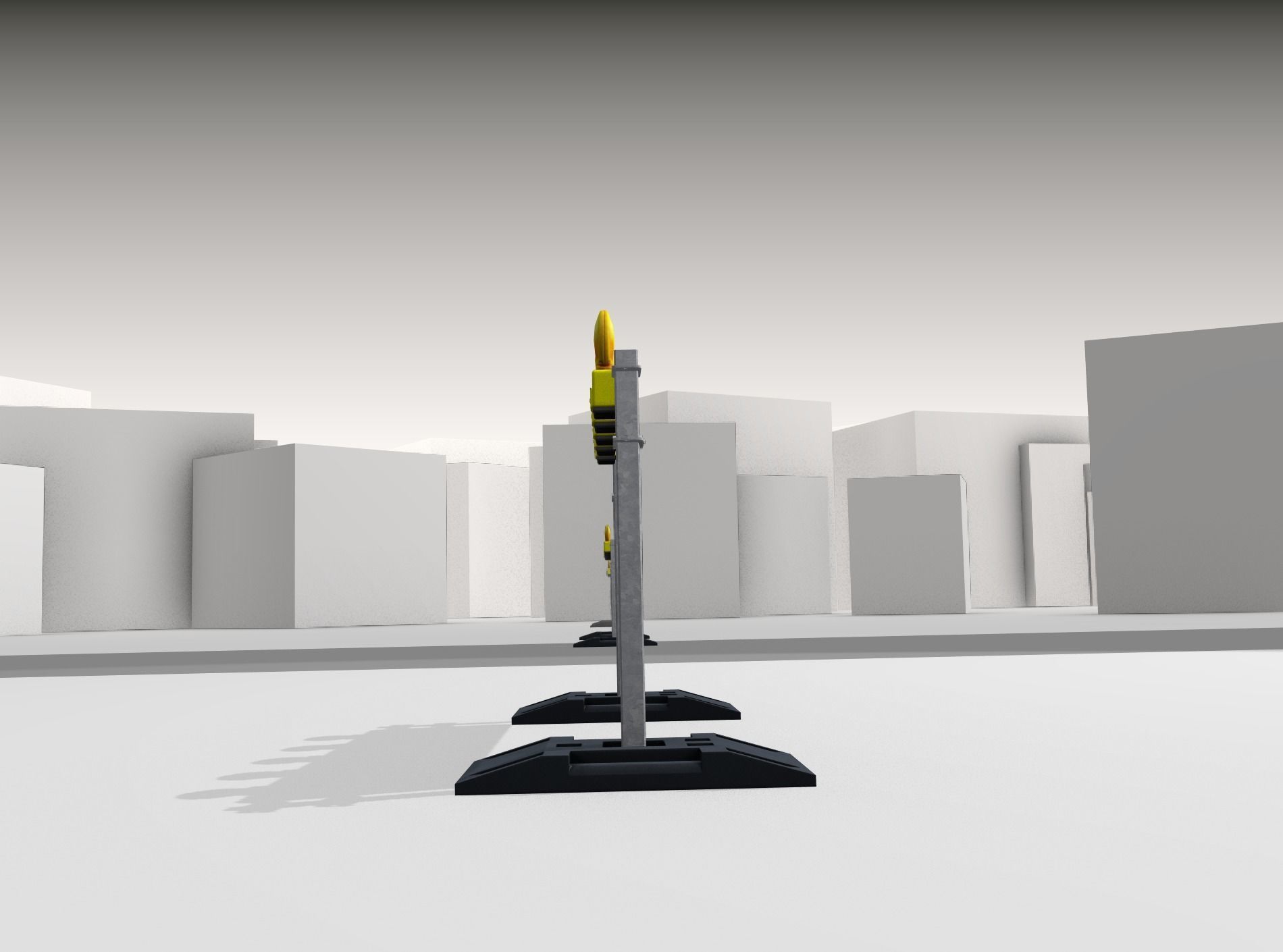 Construction Barrier 5 with warning lights 600-37 500x1600mm Low-poly 3D model_36