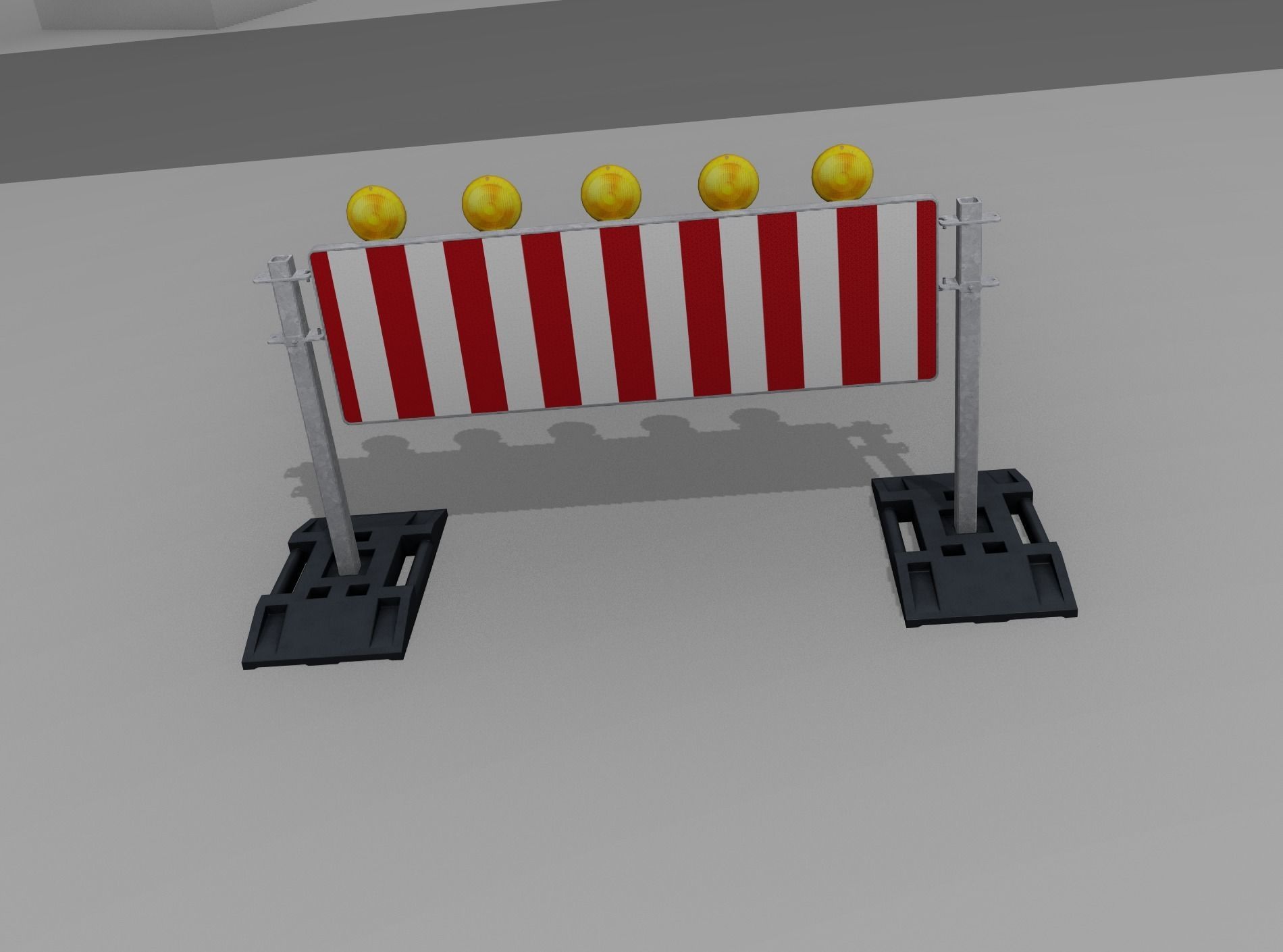 Construction Barrier 5 with warning lights 600-37 500x1600mm Low-poly 3D model_47