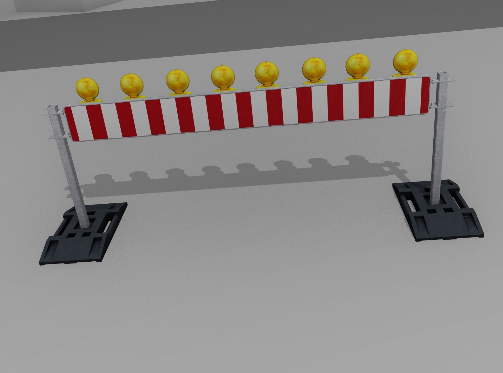 Construction Barrier 5 with warning lights 600-36 250x2400mm Low-poly 3D model_47