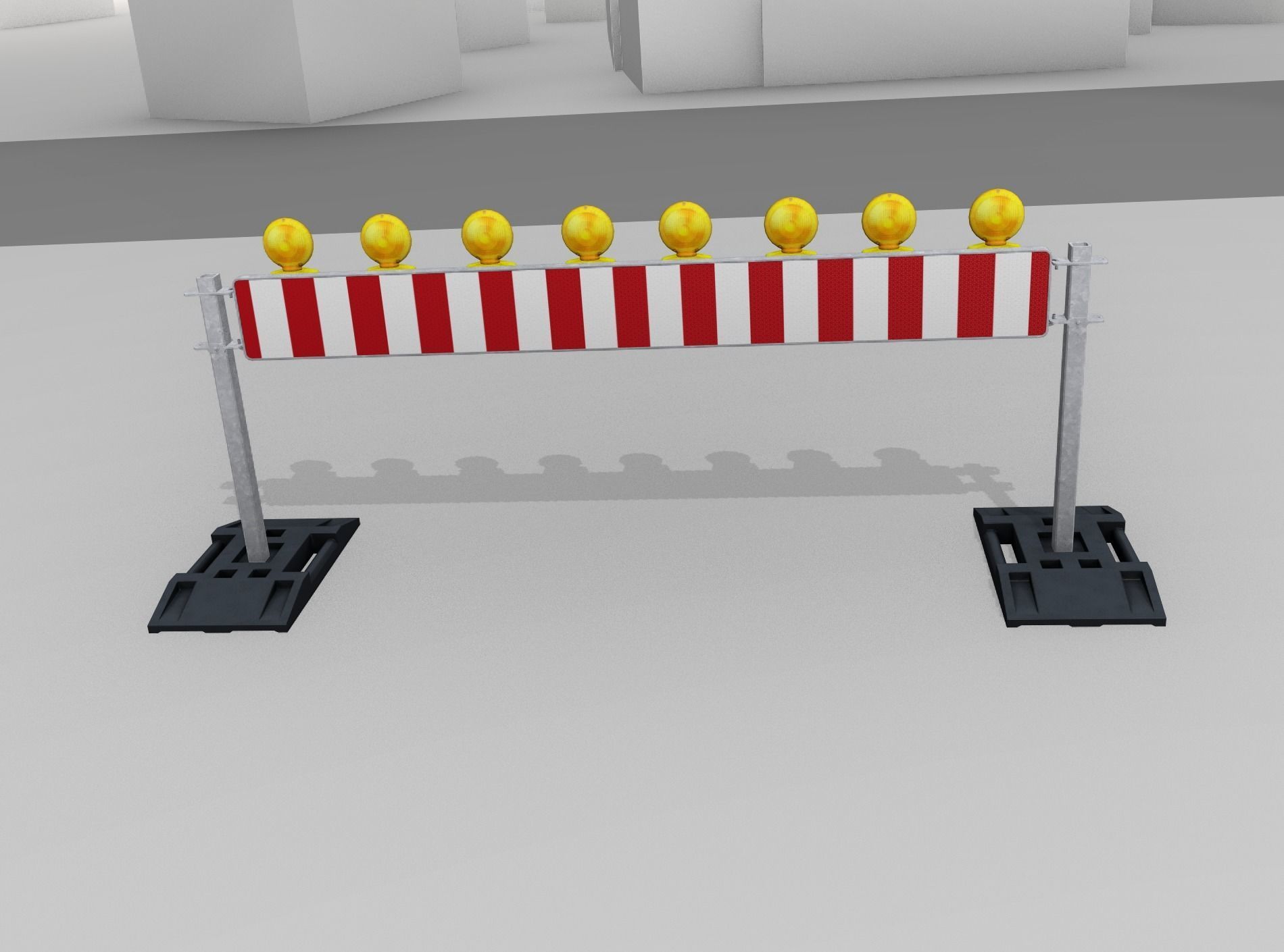 Construction Barrier 5 with warning lights 600-36 250x2400mm Low-poly 3D model_49