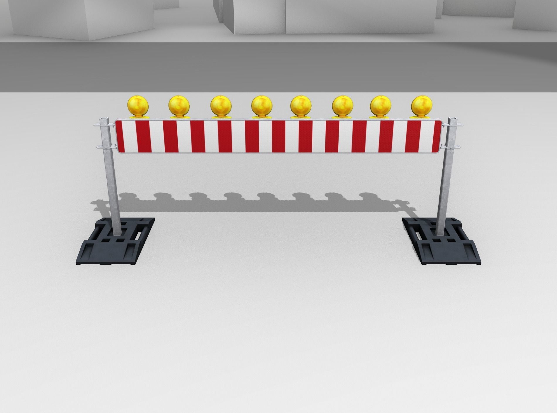 Construction Barrier 5 with warning lights 600-36 250x2400mm Low-poly 3D model_3