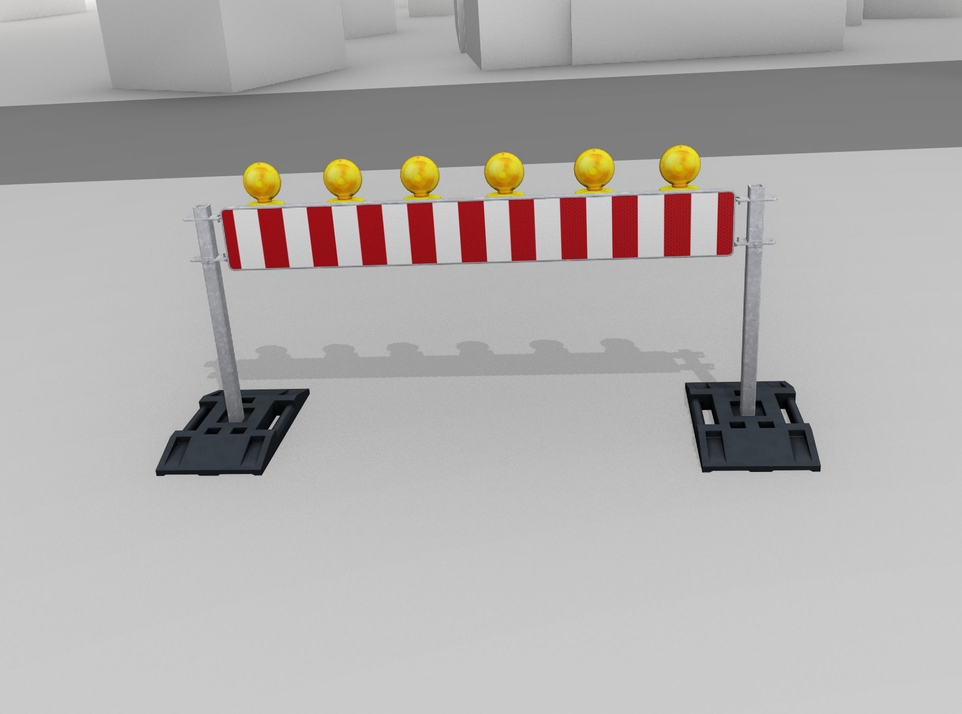 Construction Barrier 5 with warning lights 600-35 250x2000mm Low-poly 3D model_49