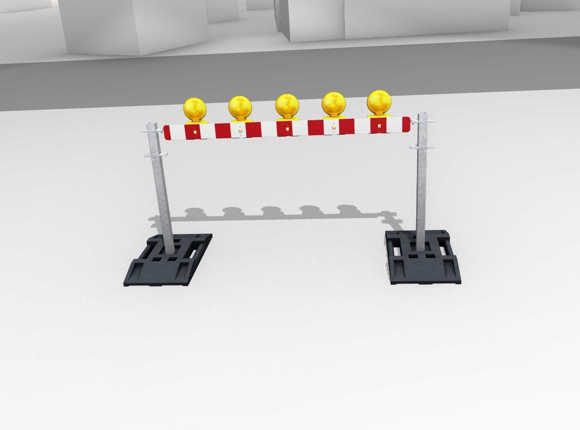 Construction Barrier 5 with warning lights 600-32 100x1600mm Low-poly 3D model_49