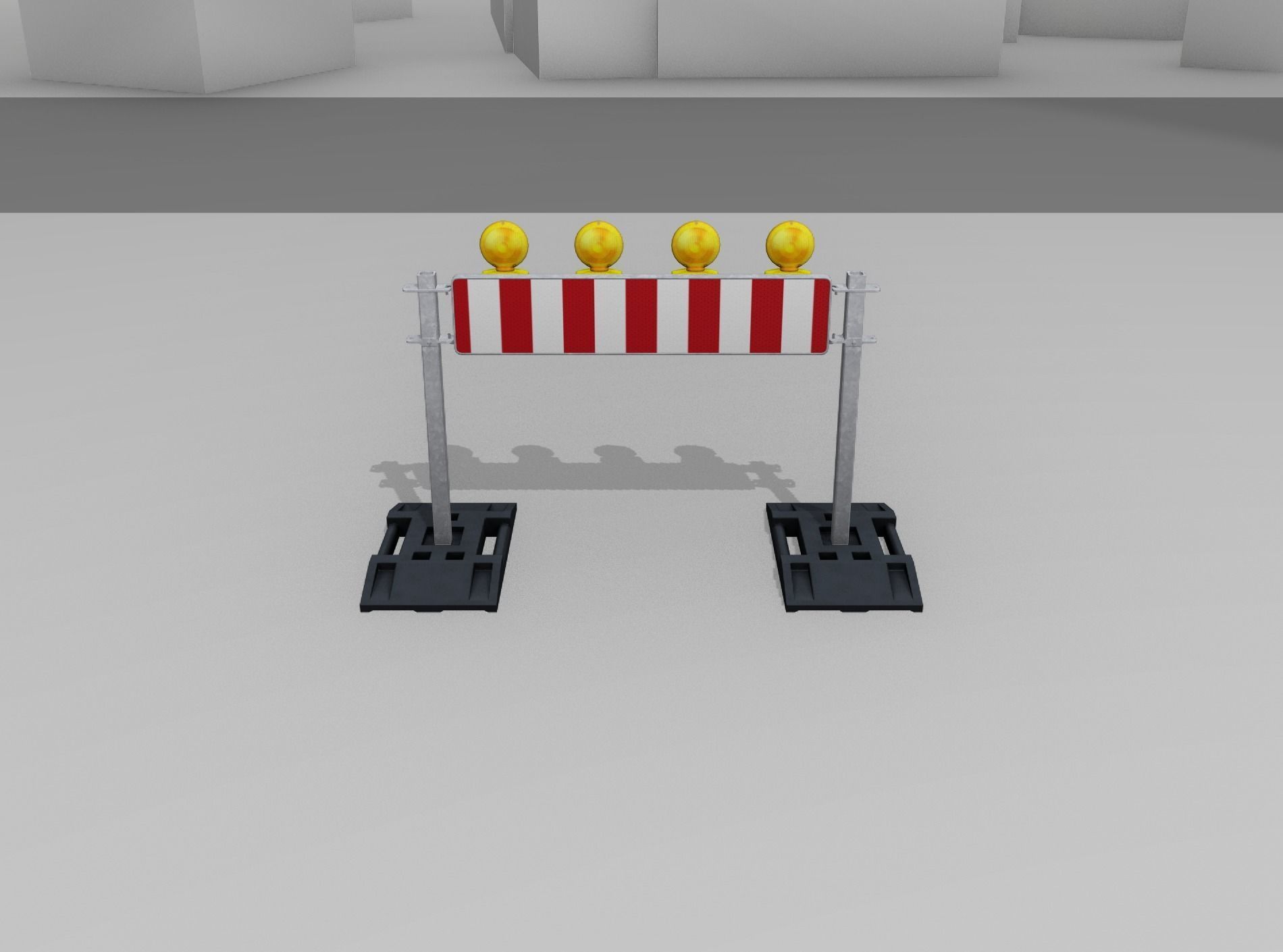 Construction Barrier 5 with warning lights 600-33 250x1200mm Low-poly 3D model_3