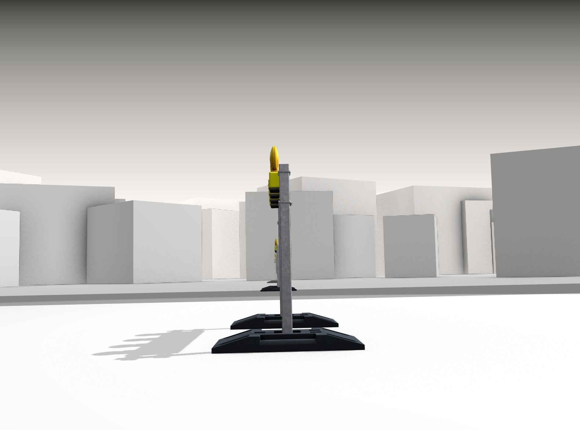 Construction Barrier 5 with warning lights 600-33 250x1200mm Low-poly 3D model_35